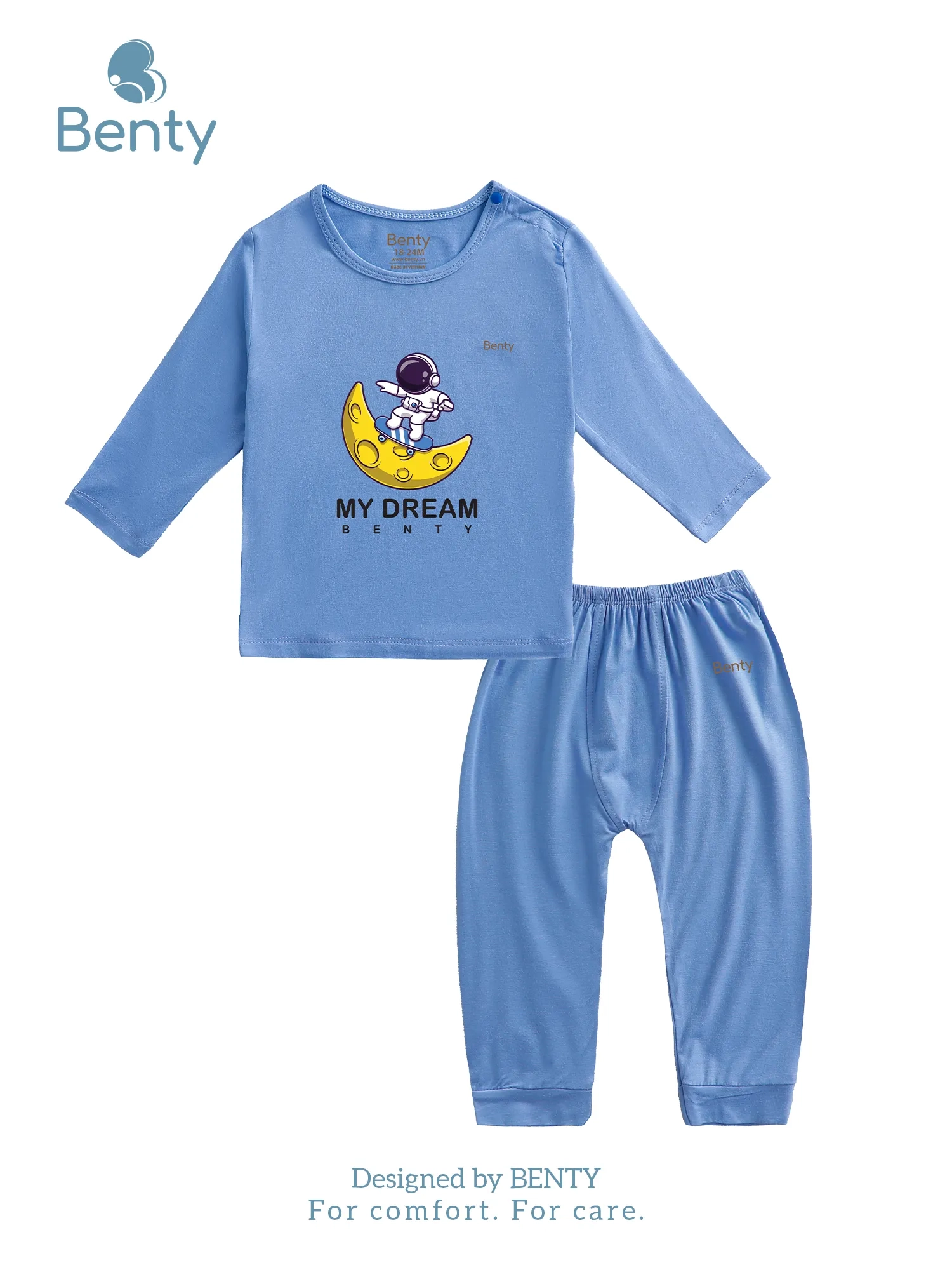 Dài tay cài vai BT004 BENTY đồ bộ trẻ em mềm mịn mát