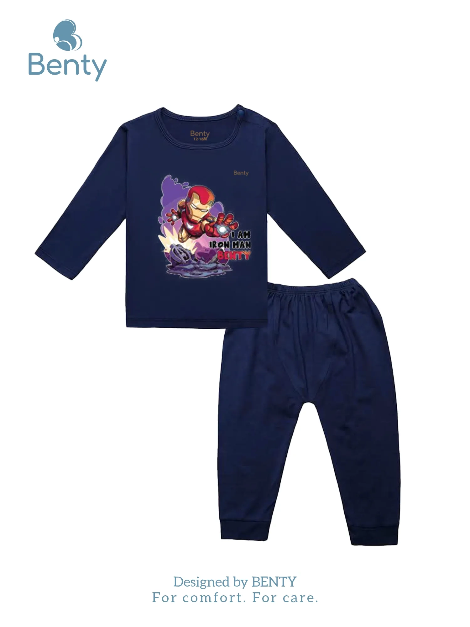 BENTY BT050 Soft Long-Sleeve Shoulder-Snap Set Kid