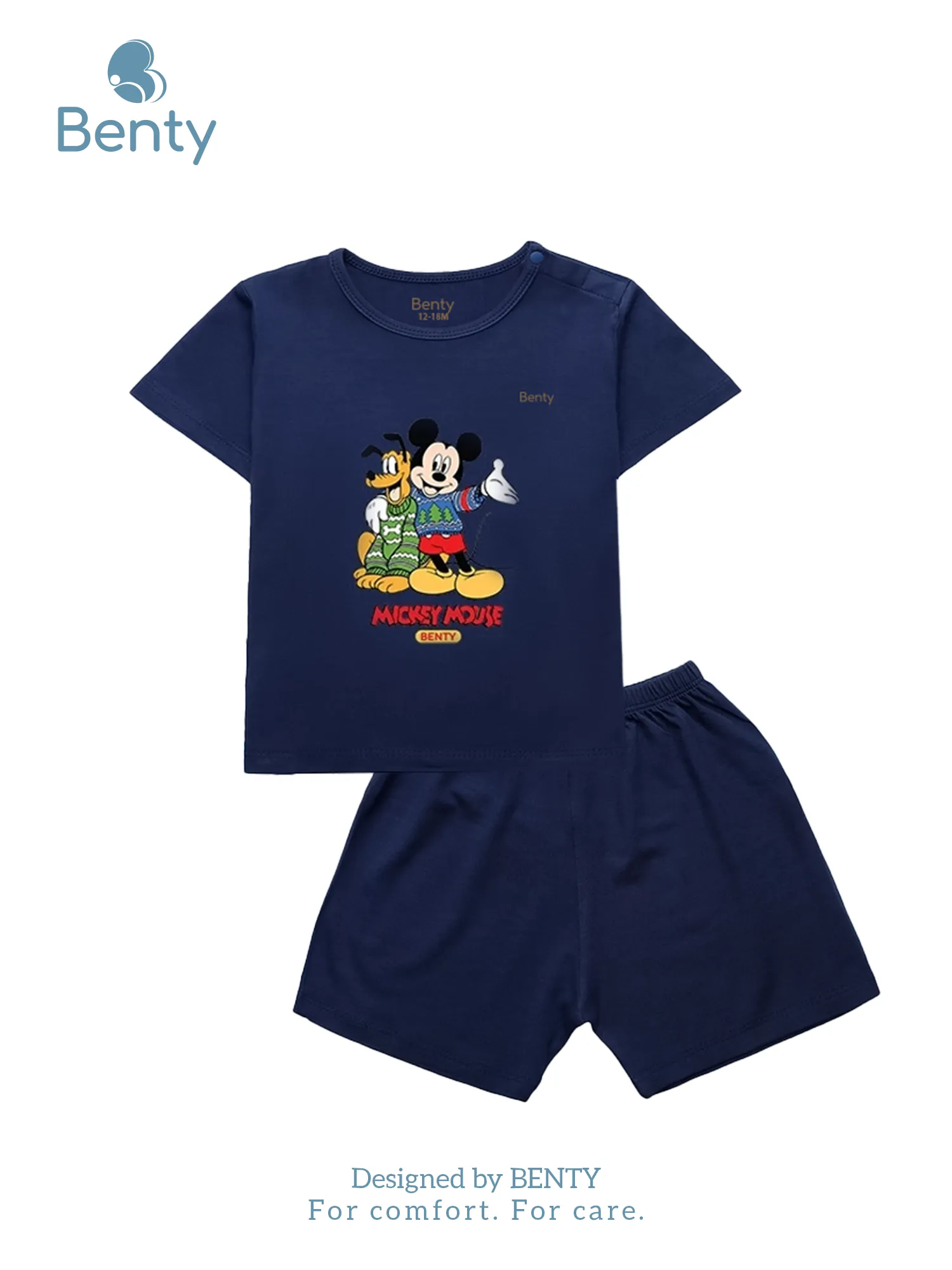 Bộ cộc tay cài vai Mickey BT062 BENTY, đồ bộ chính hãng