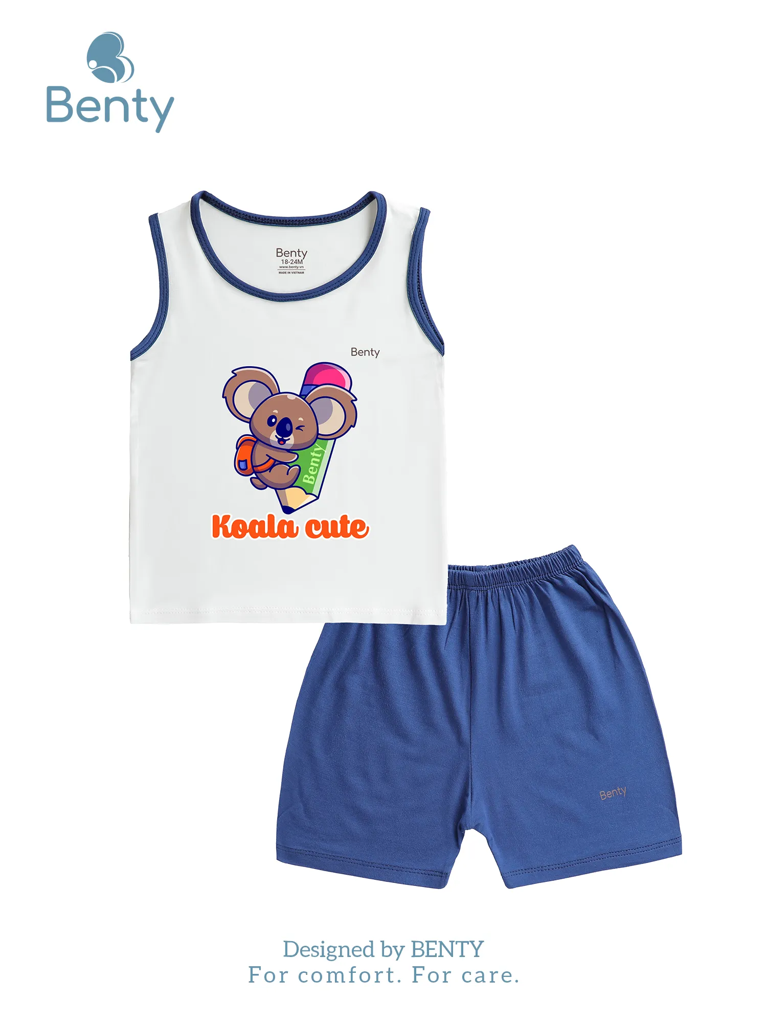 Benty BT100 printed Koala cute tank top with trim, soft and cool