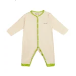 BENTY long-sleeved bodysuit with beige trim for babies