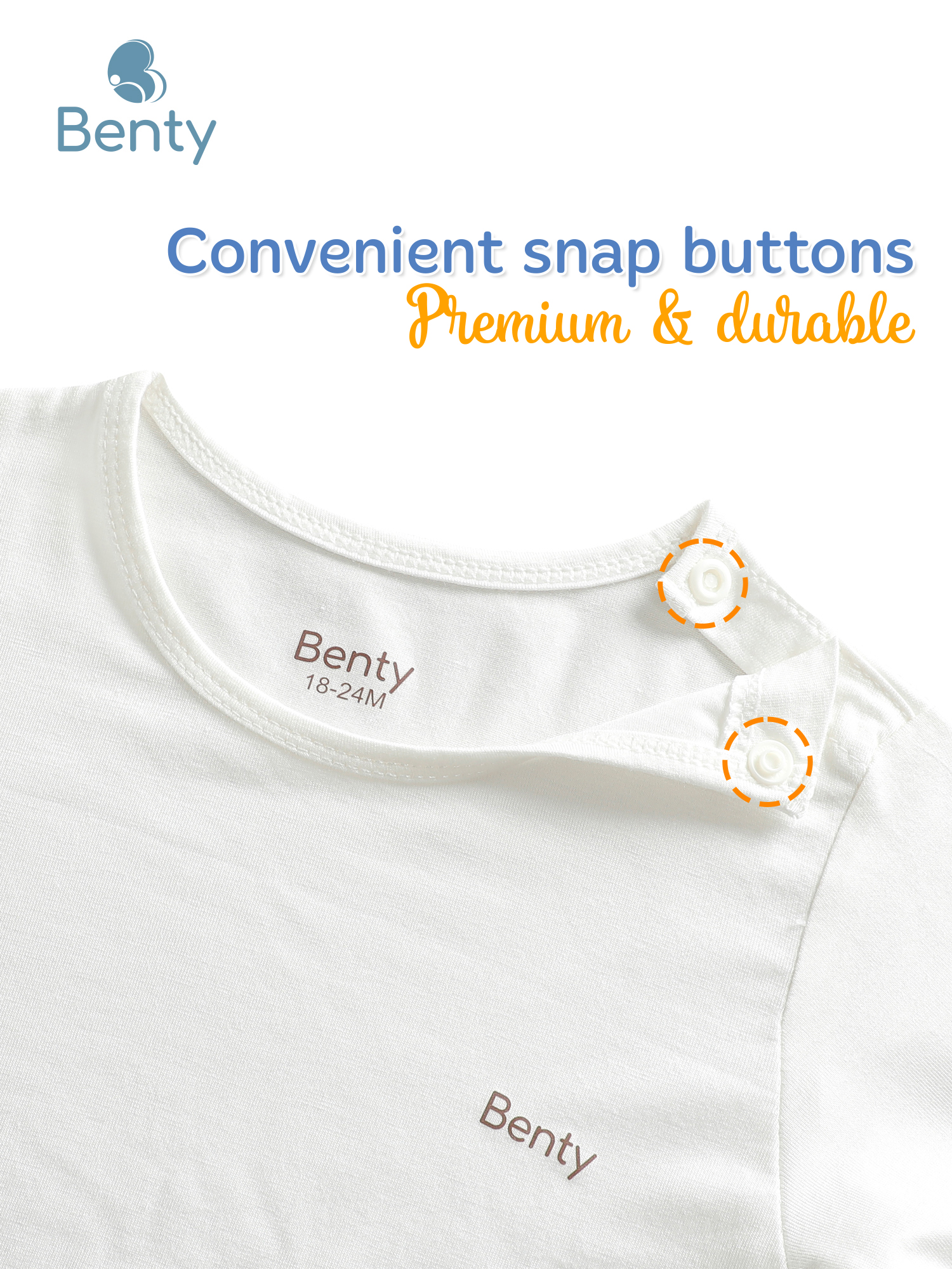 BENTY long plain outfit with shoulder buttons for kids