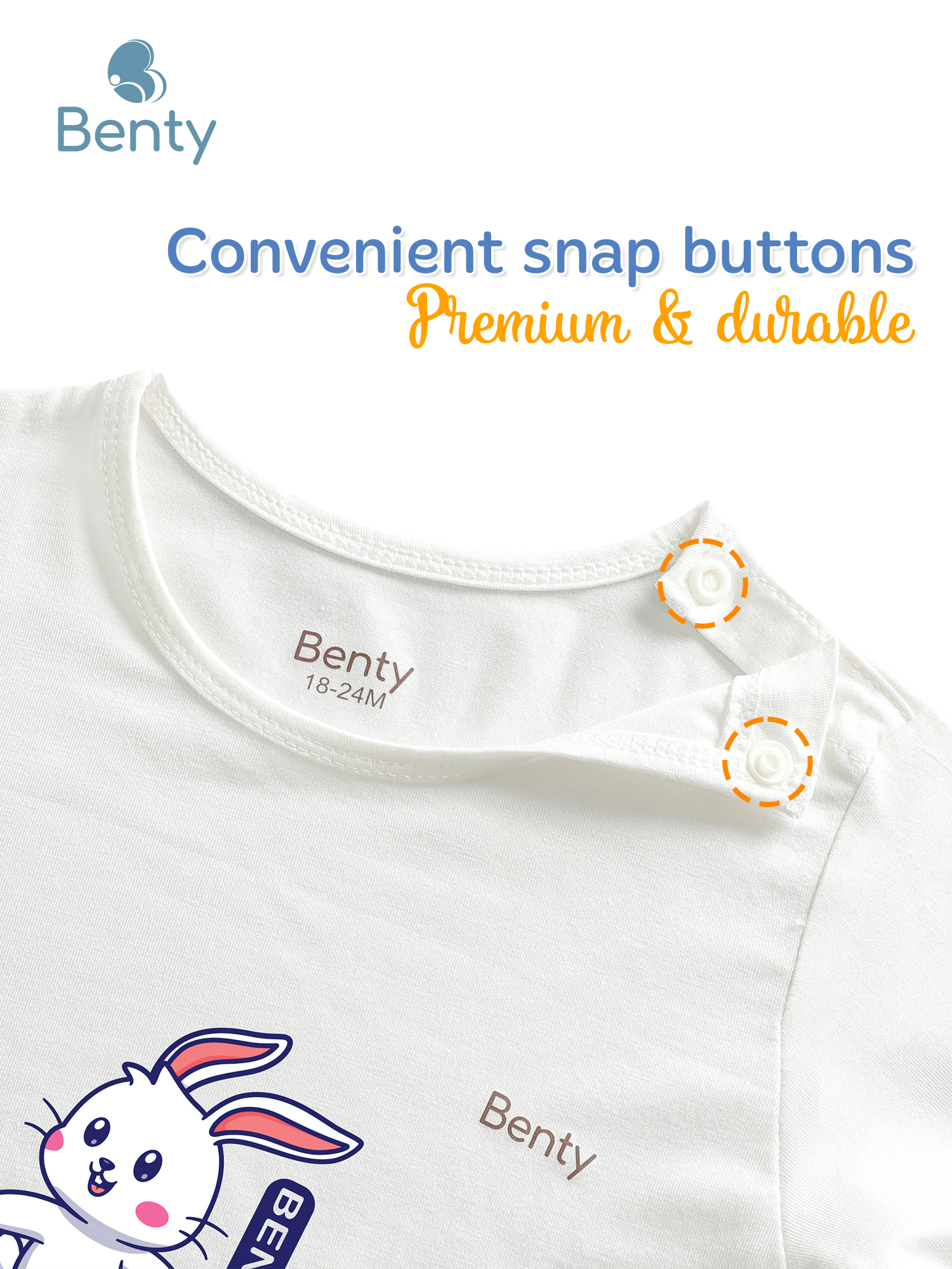 BENTY BT013 premium baby long-sleeve shoulder-snap set