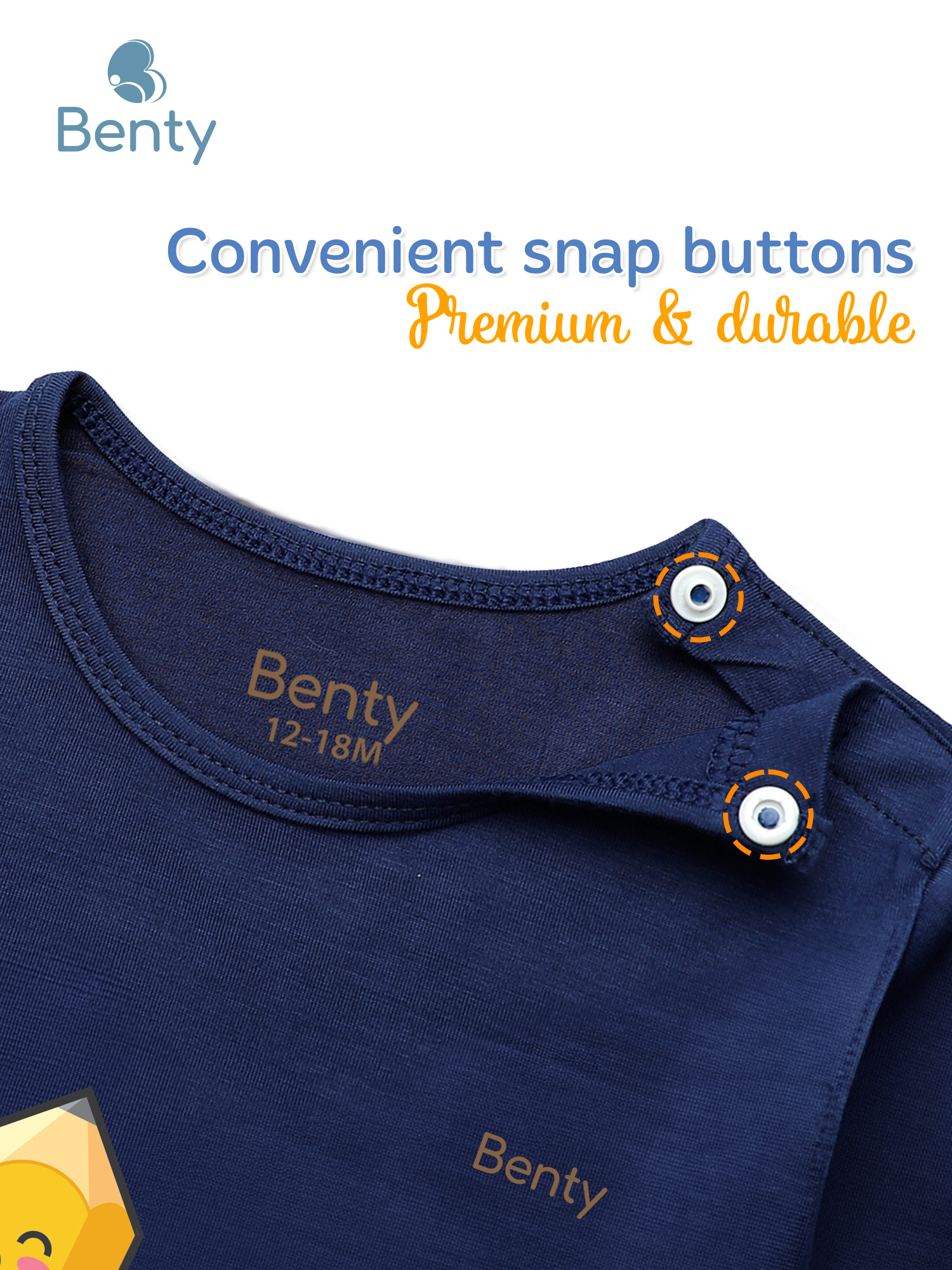 BENTY BT030 baby long-sleeve shoulder-snap set