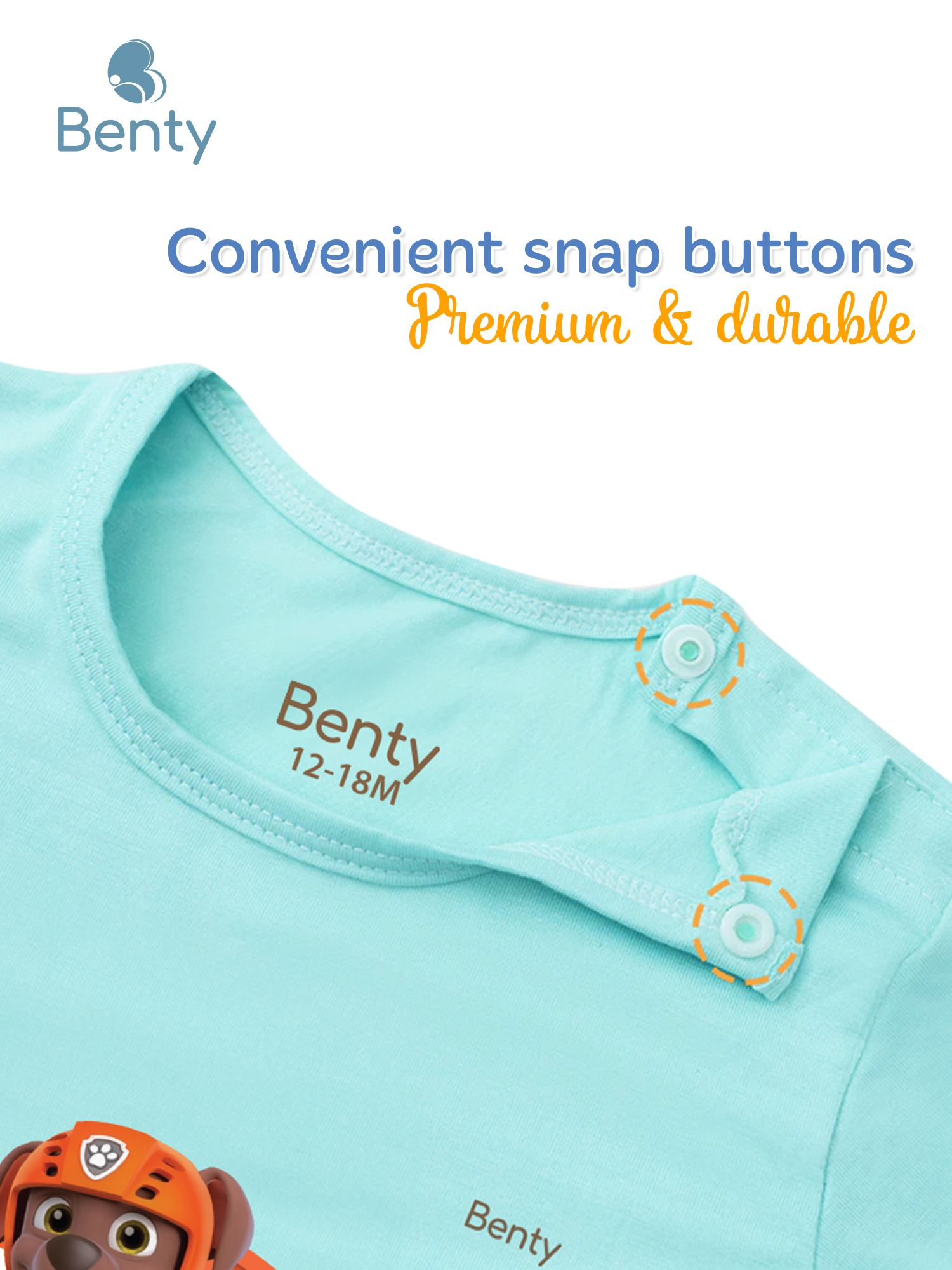 BENTY Paw Patrol shoulder button short set, premium kidswear