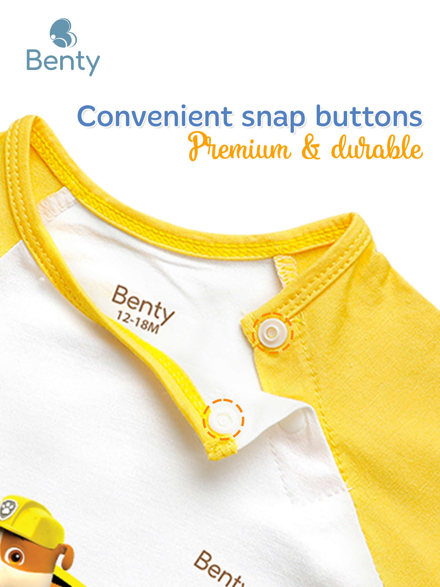 BENTY Paw Patrol short sleeve cross button set for kids
