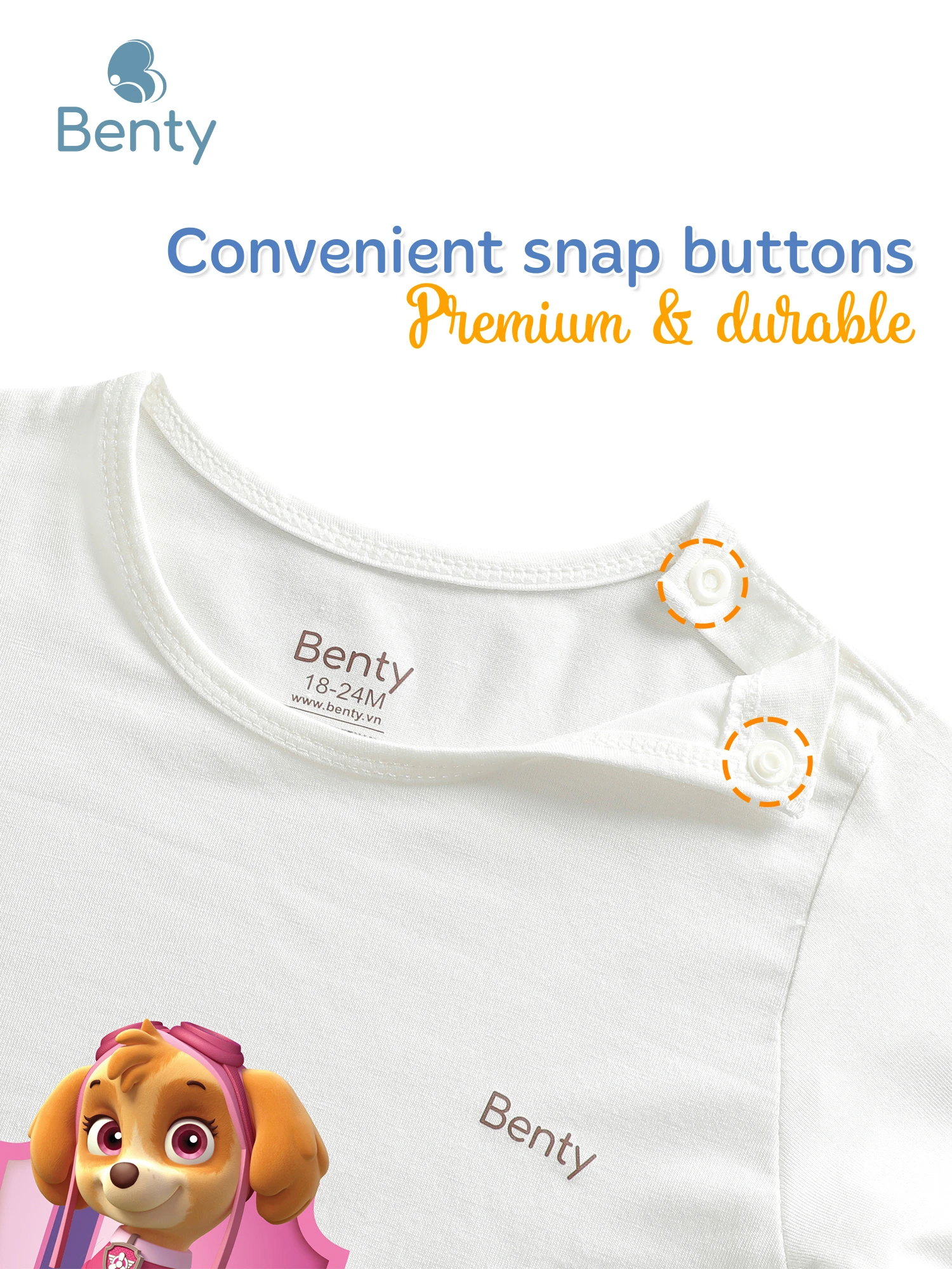 BENTY soft long set with shoulder buttons and Paw Patrol