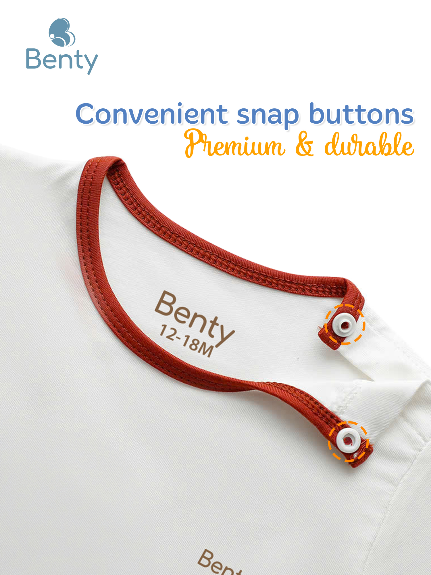 BENTY solid short sleeve set with border, easy for kids