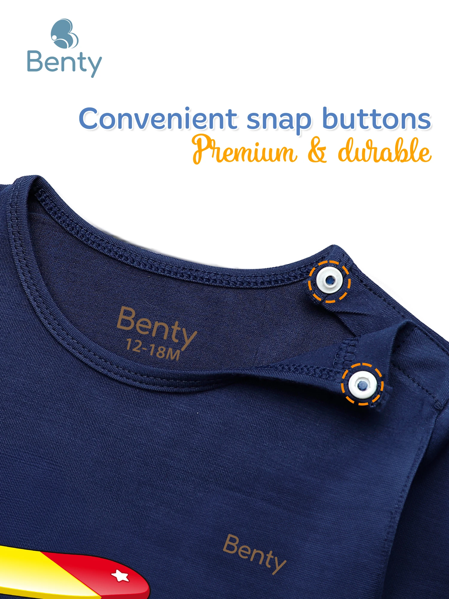 BENTY BT038 premium long-sleeve shoulder-snap set