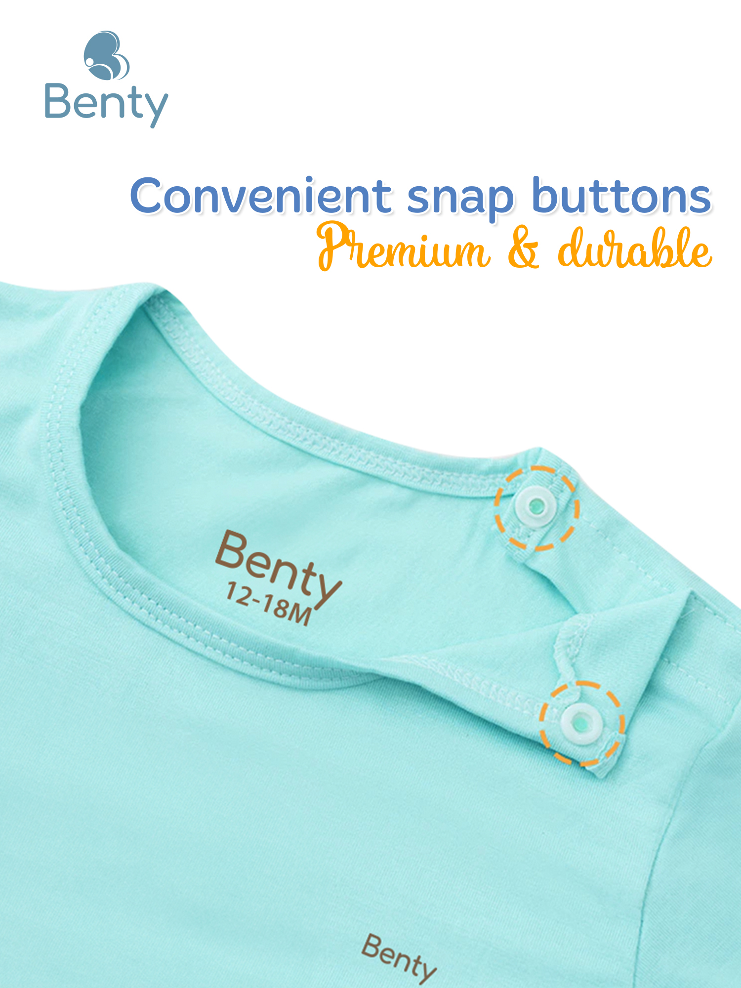 BENTY basic shoulder button short sleeve set for kids