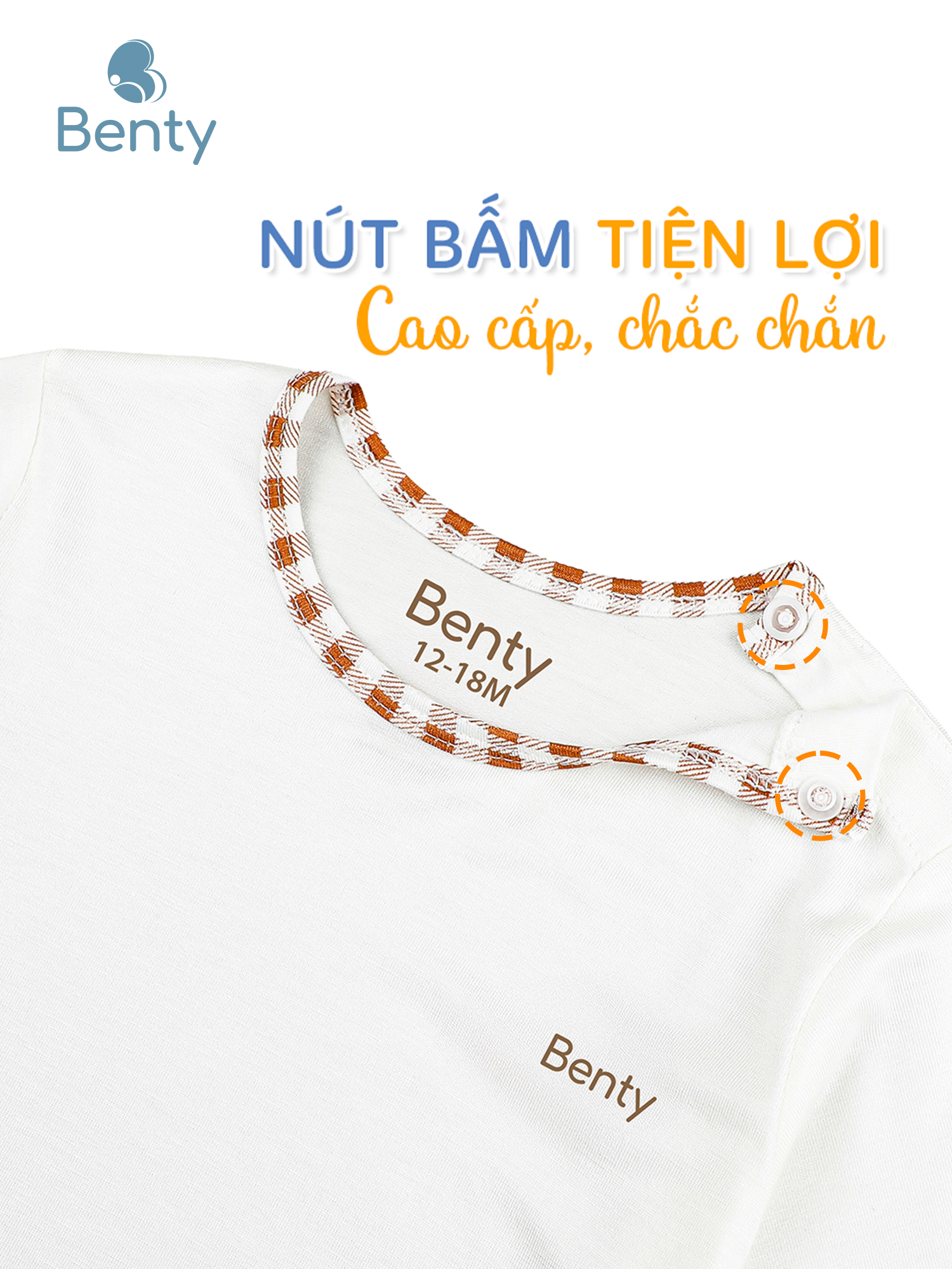 Dài cài vai phối caro bo tay BENTY dễ thương cho bé