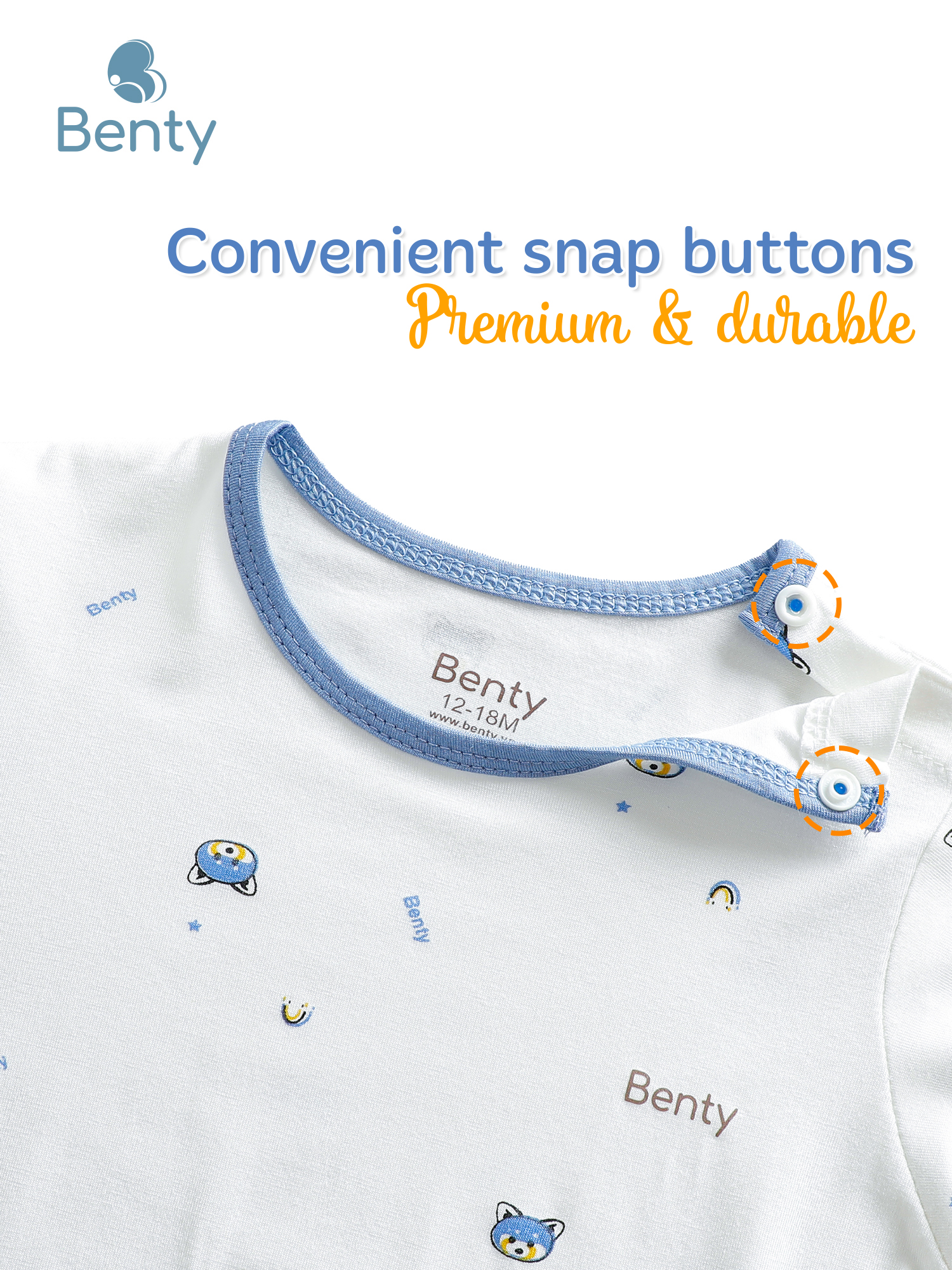 BENTY patterned shoulder short sleeve set for kids