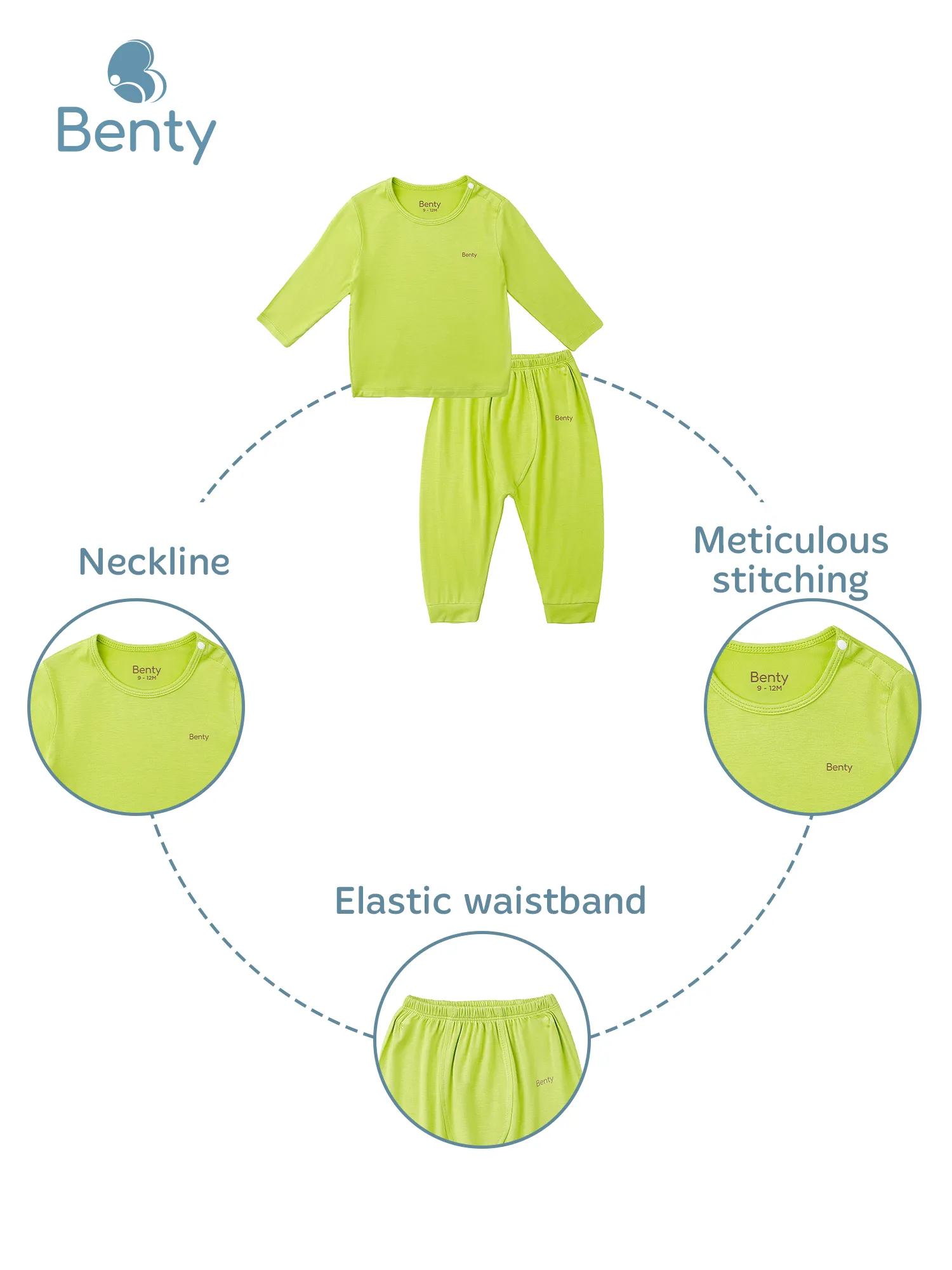 BENTY set long cute plain shoulder-button long for kids