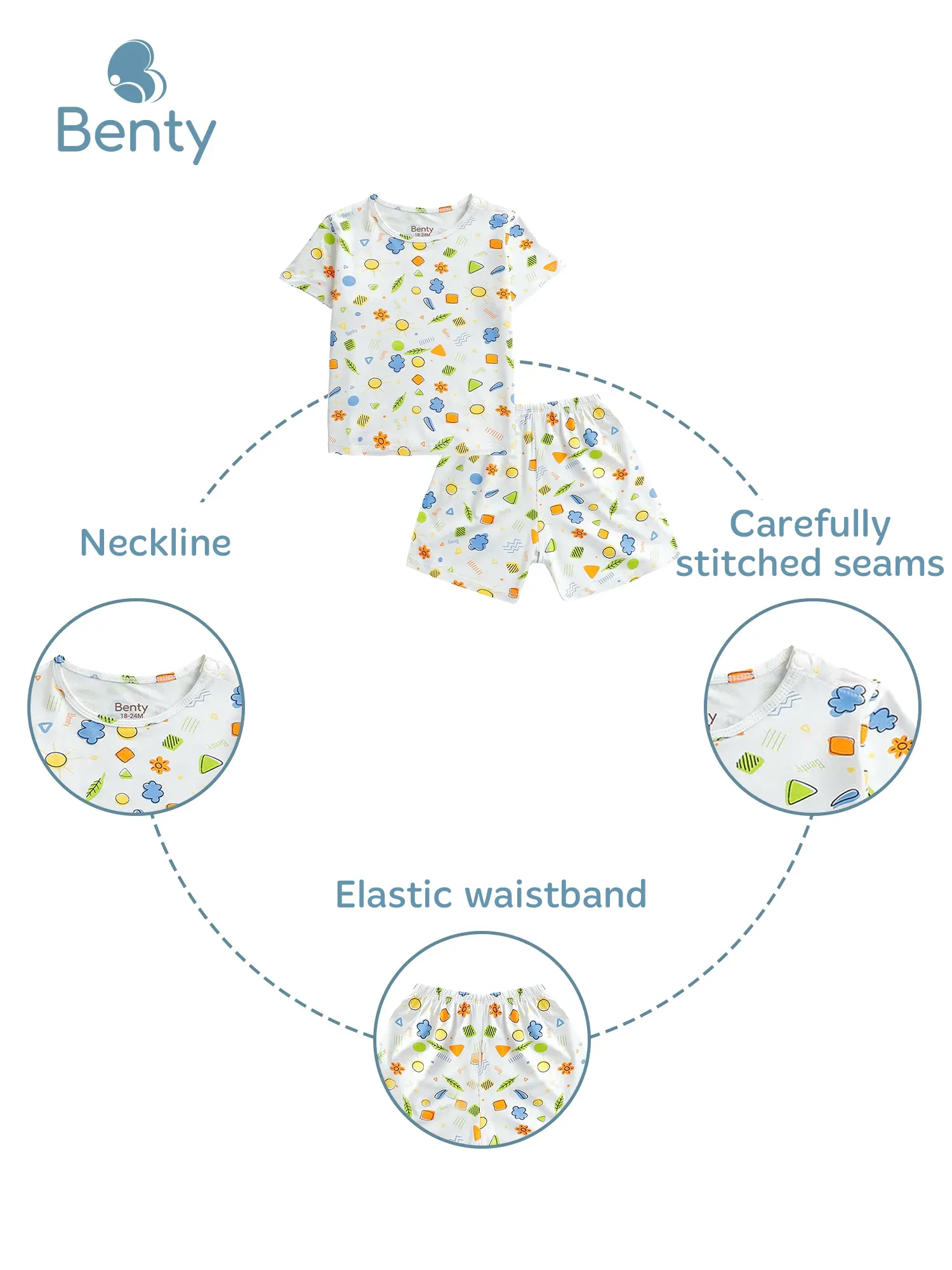 BENTY new full print shoulder button set for kids