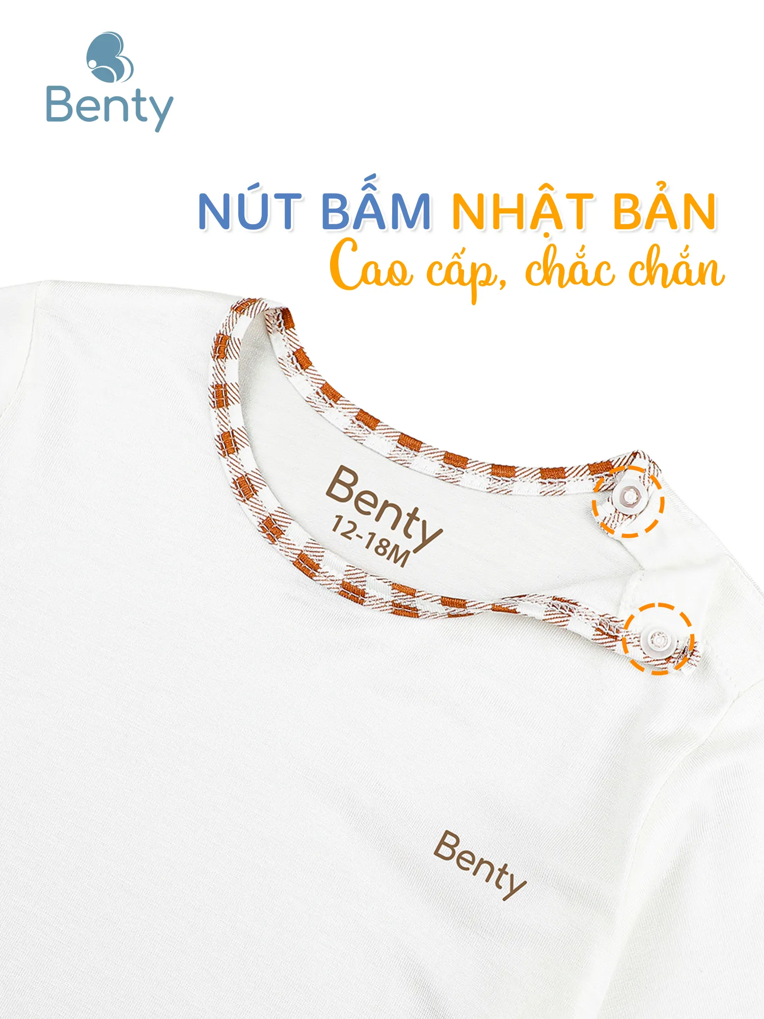 Dài cài vai phối caro bo tay BENTY dễ thương cho bé