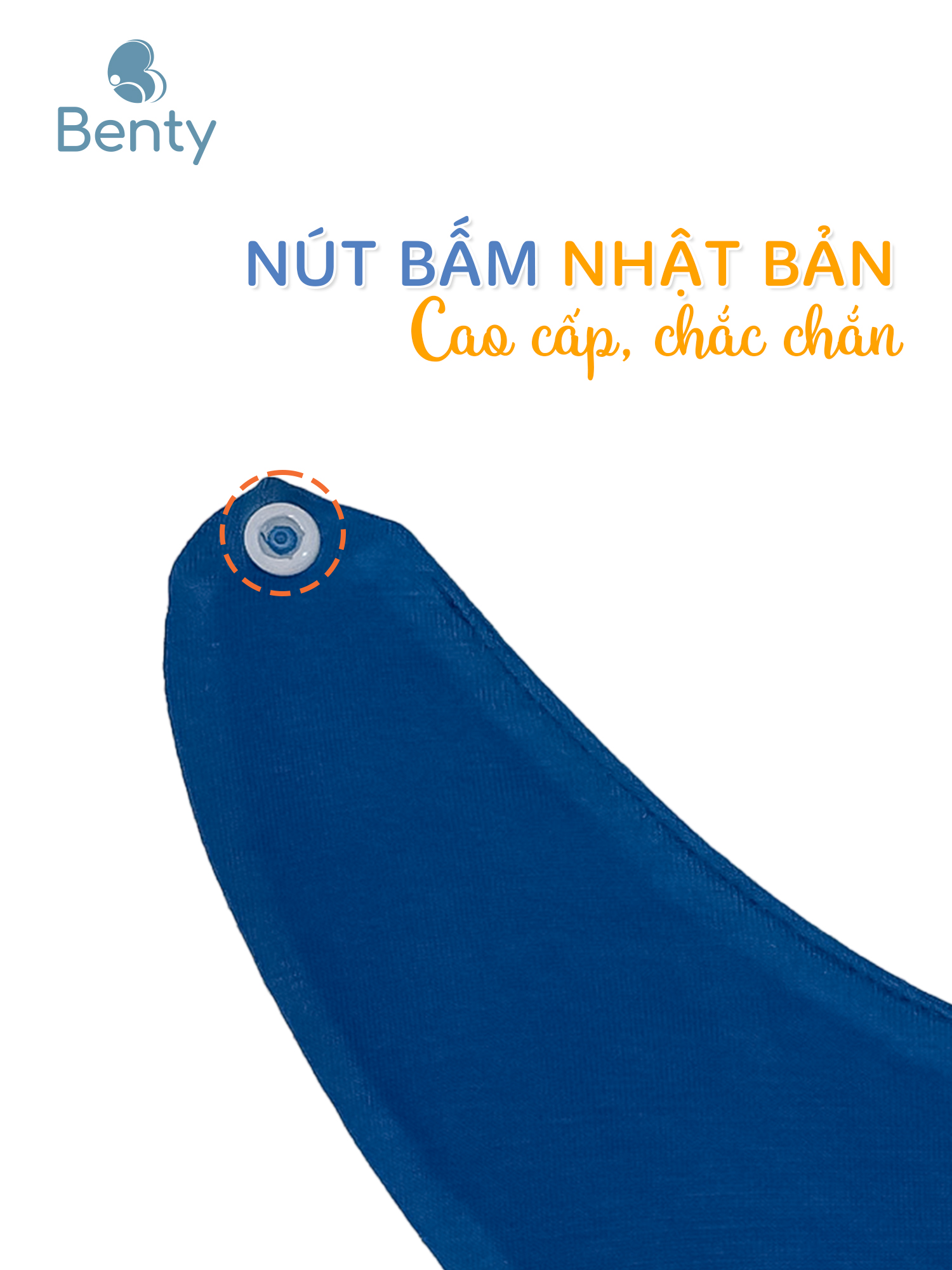 Yếm tam giác BENTY dễ thương 2 lớp trơn basic