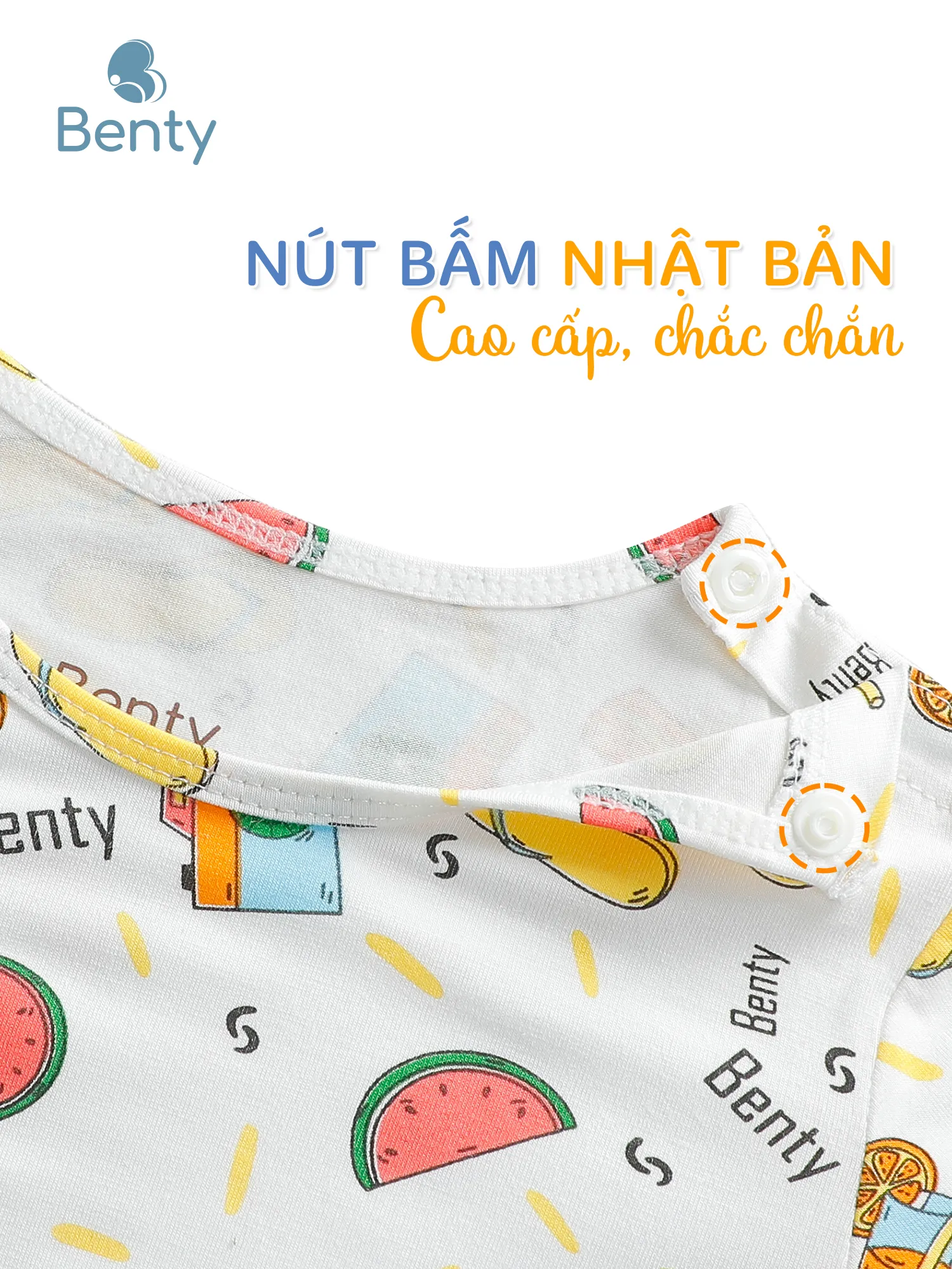 Bộ cộc tay cài vai BENTY full họa tiết mới cho bé