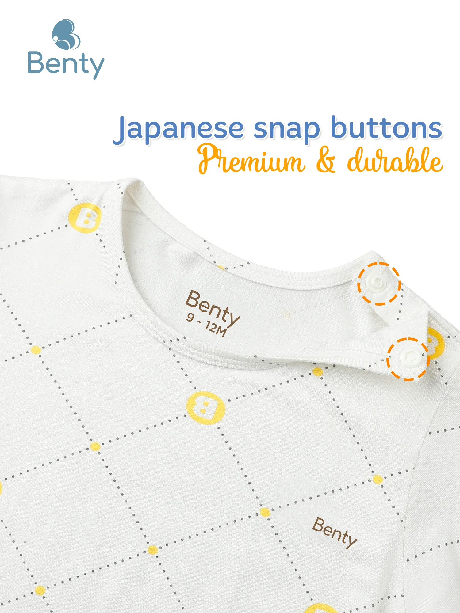 BENTY full print shoulder button set, soft and comfy