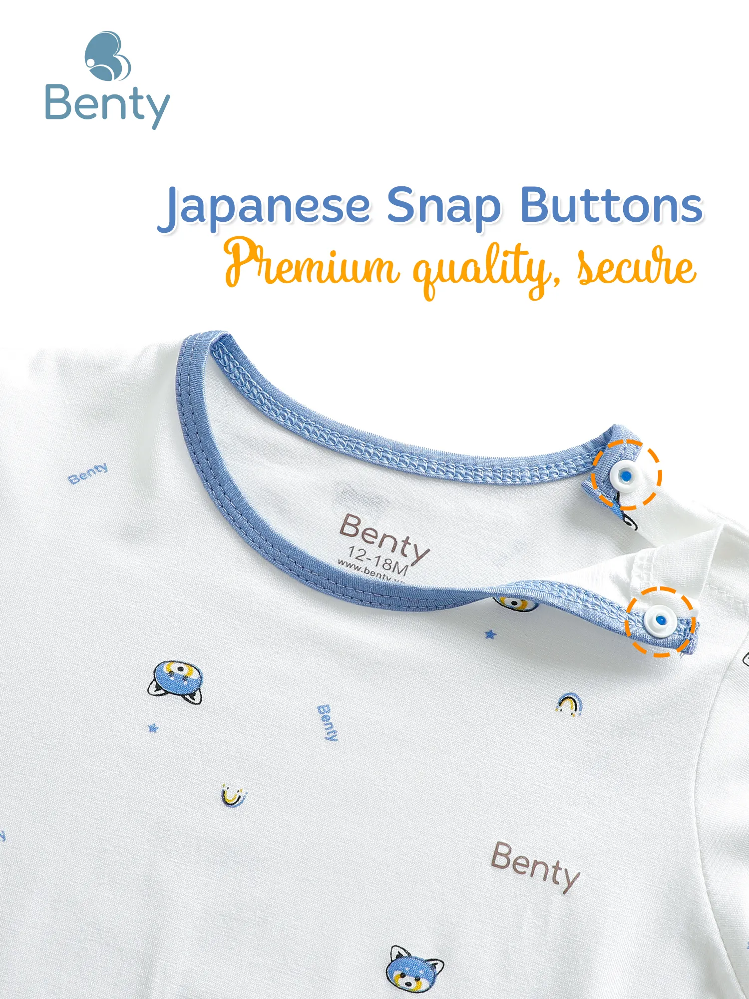 BENTY patterned shoulder short sleeve set for kids