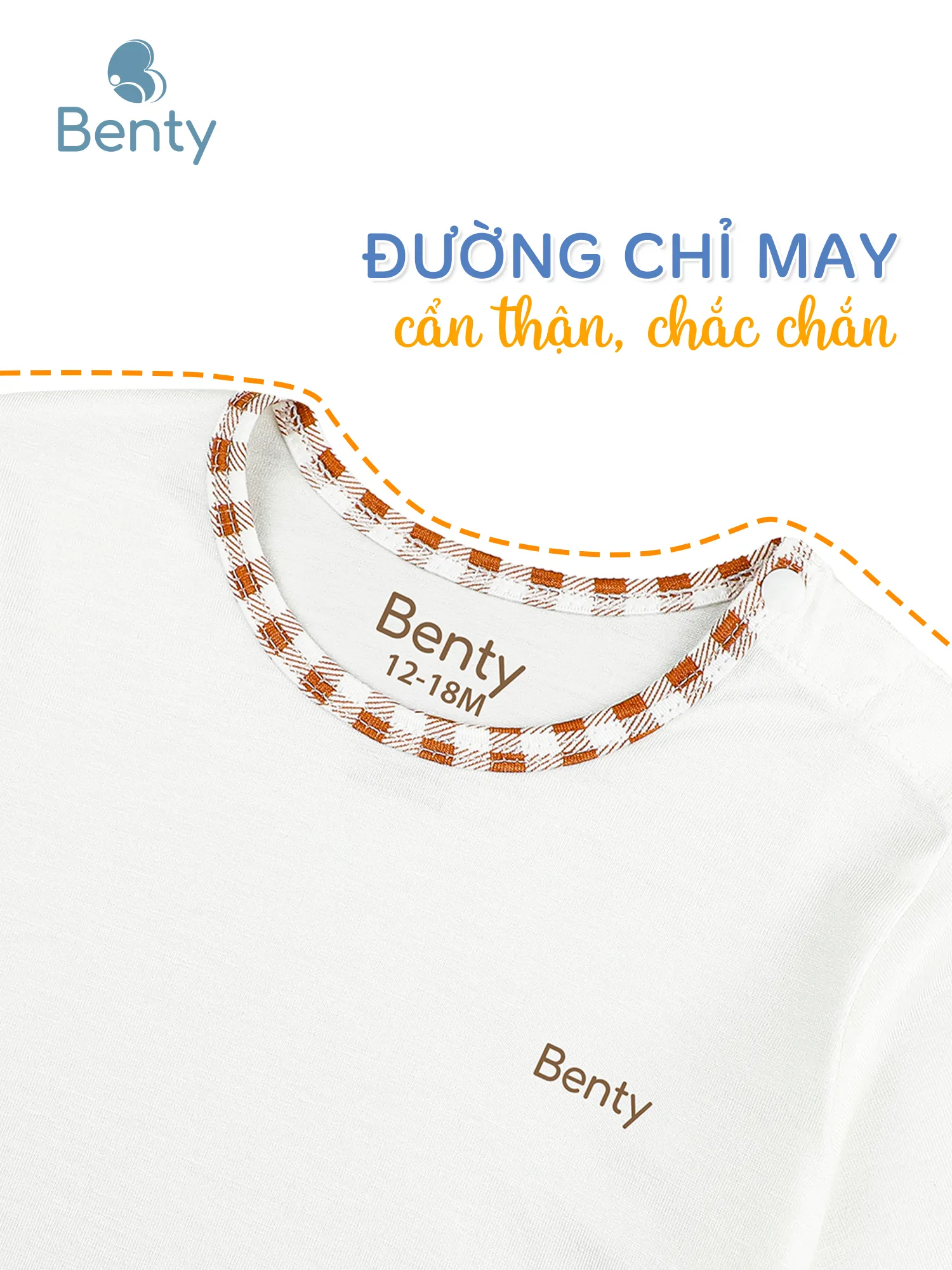 Dài cài vai phối caro bo tay BENTY dễ thương cho bé