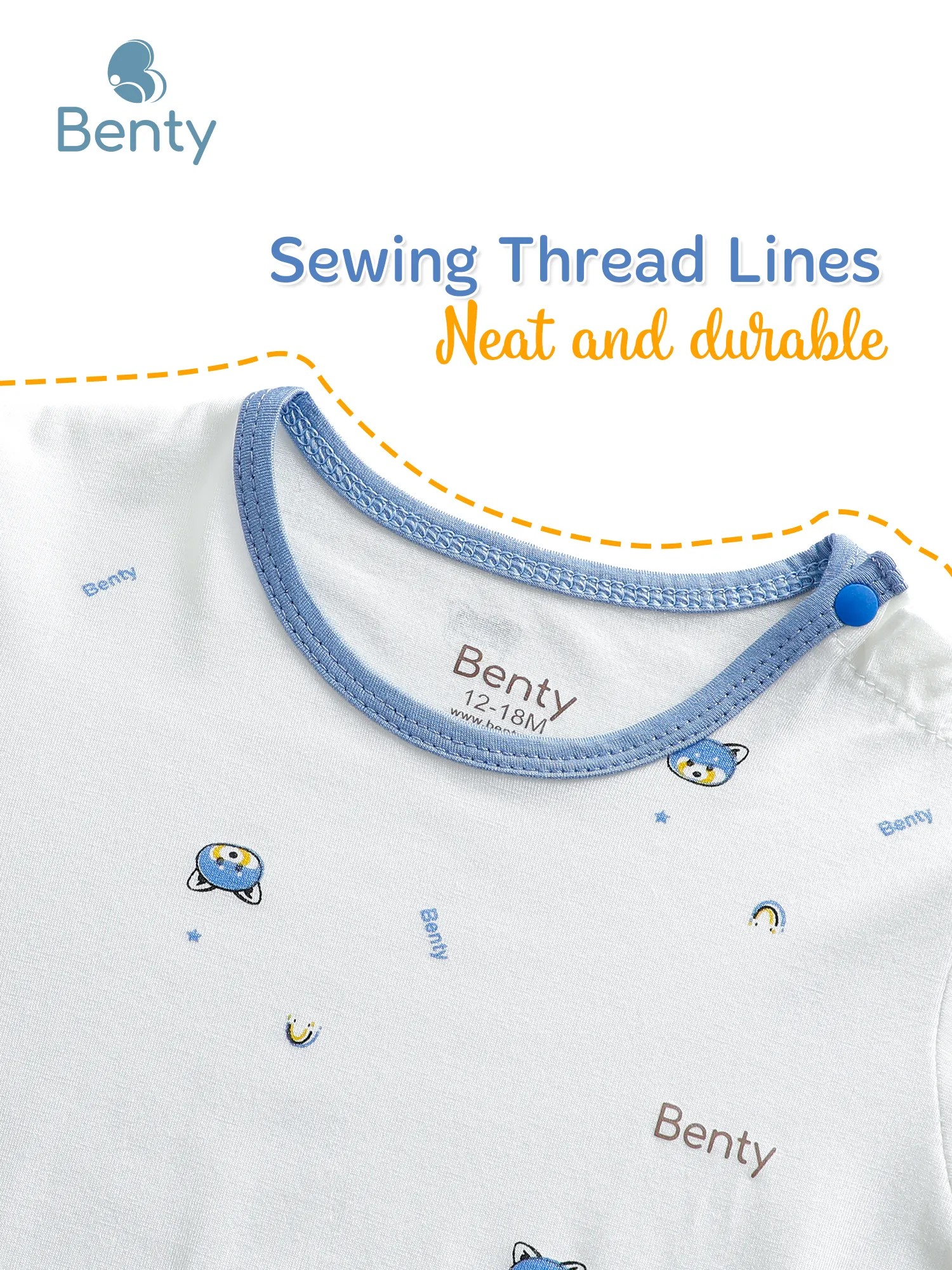 BENTY patterned shoulder short sleeve set for kids