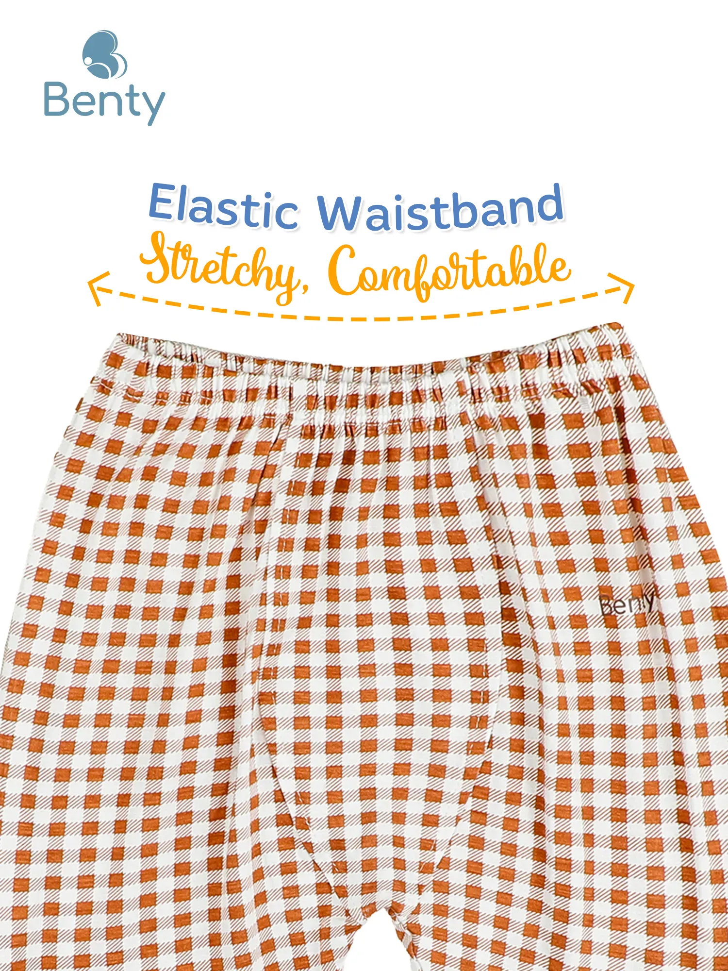 BENTY cute long shoulder-button outfit with plaid accents