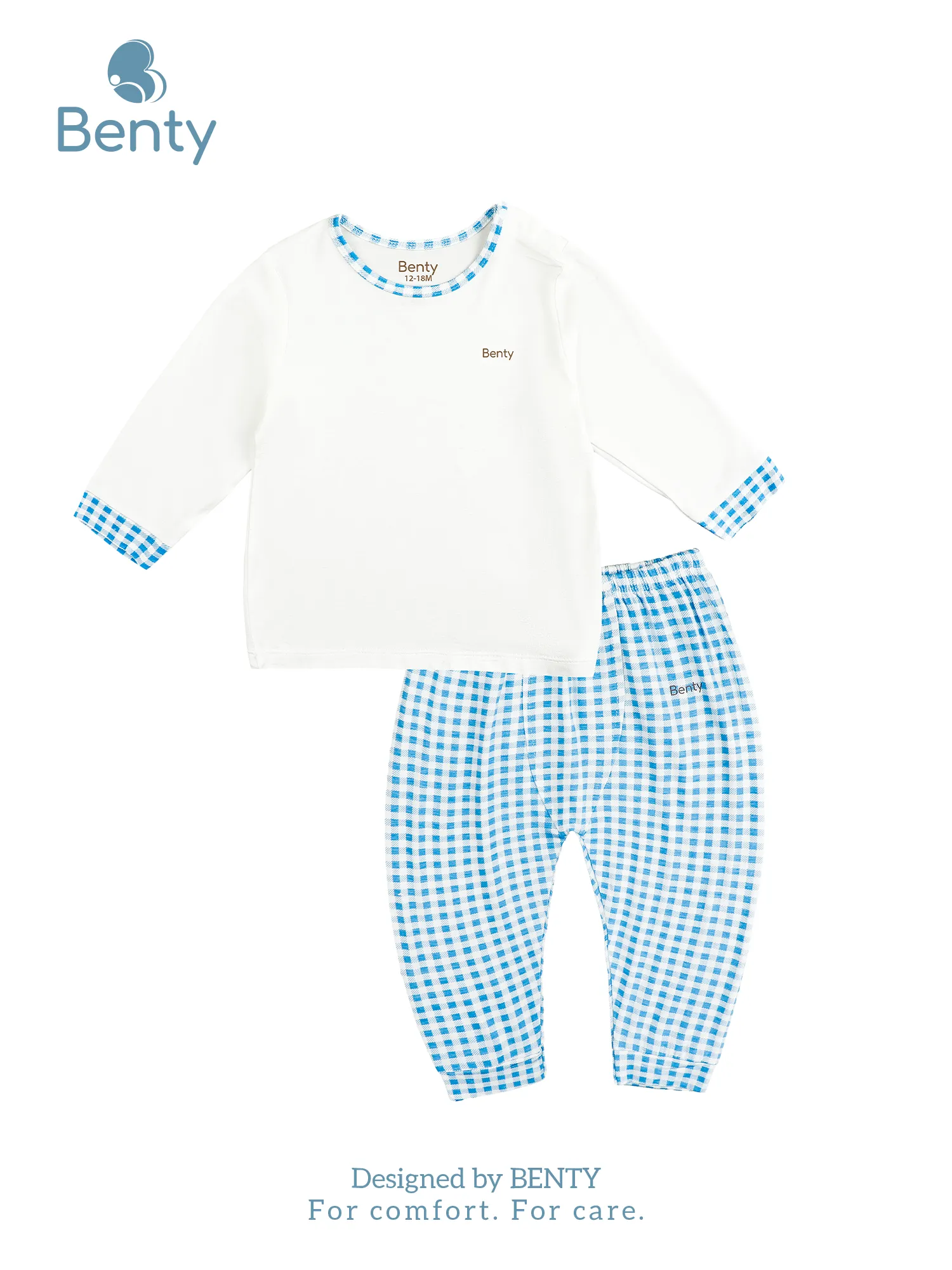 Dài cài vai phối caro bo tay BENTY dễ thương cho bé