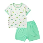 BENTY snap-shoulder short sleeve set, cute printed design