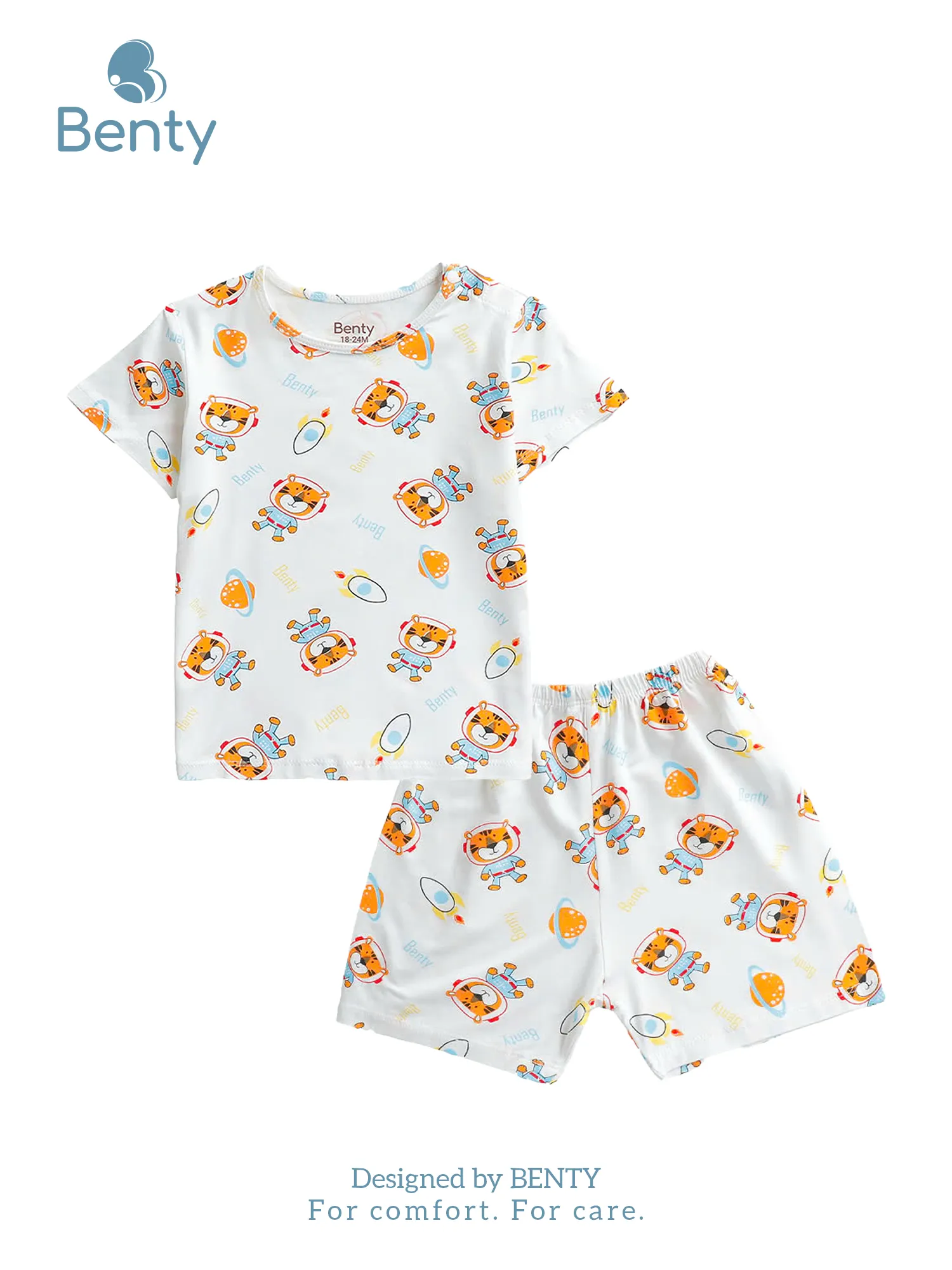 Bộ cộc tay cài vai BENTY full họa tiết mới cho bé