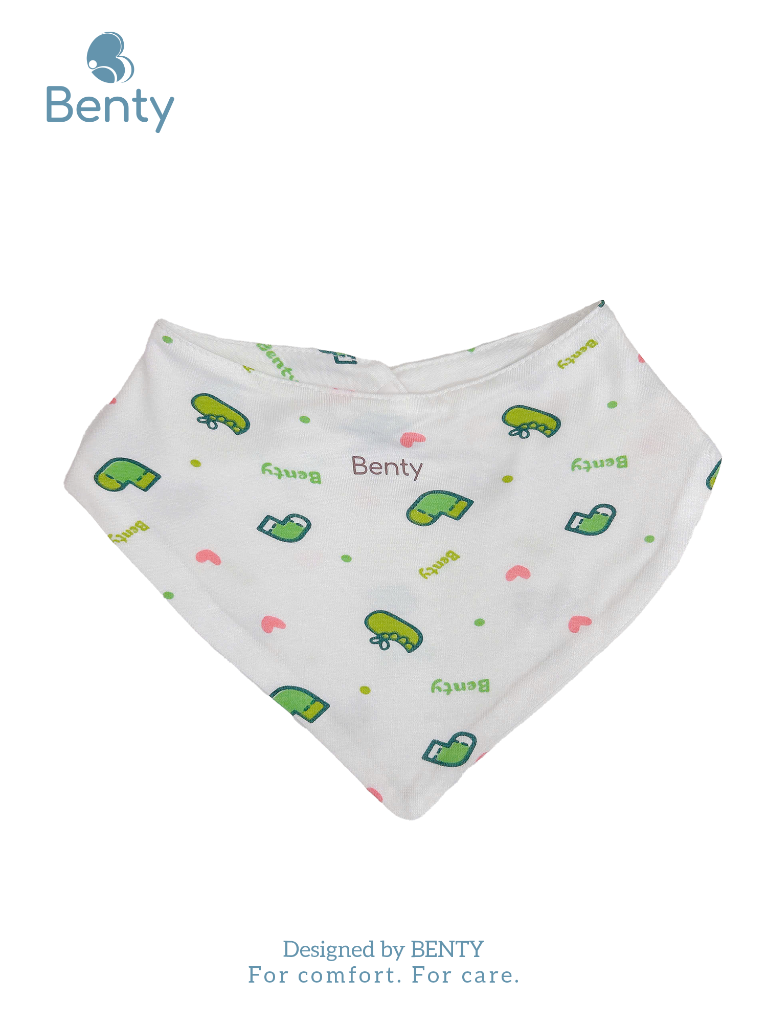 BENTY double-layer triangle bib for kids with cute print