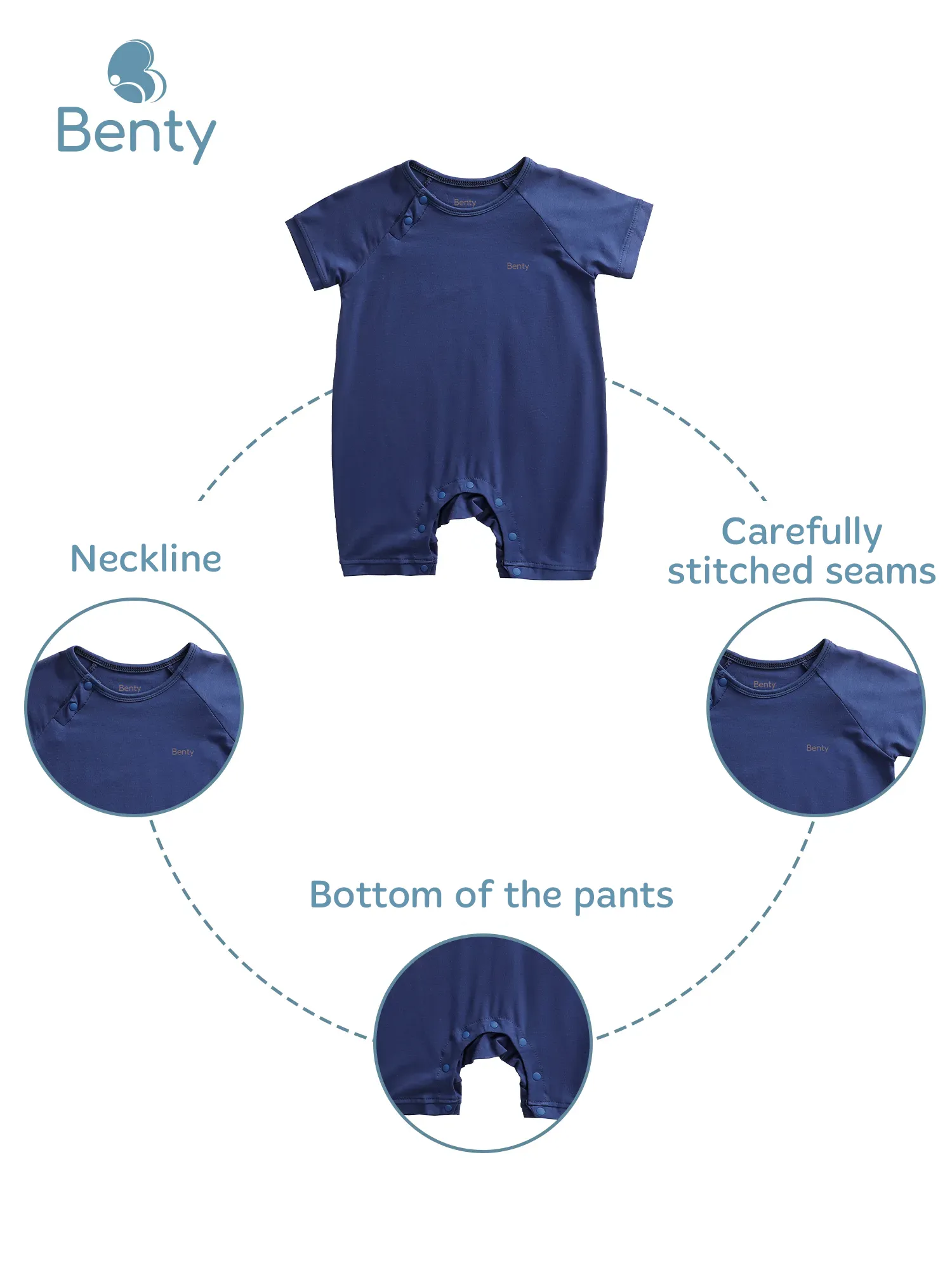 BENTY short-sleeved bodysuit basic, available in a variety of colors.