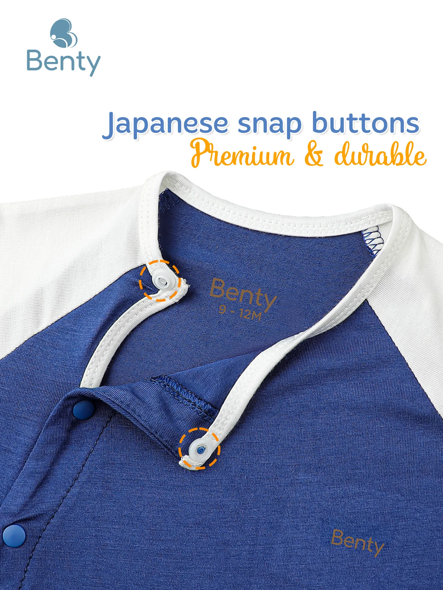 BENTY basic color-block short-sleeved bodysuit with side snap closure