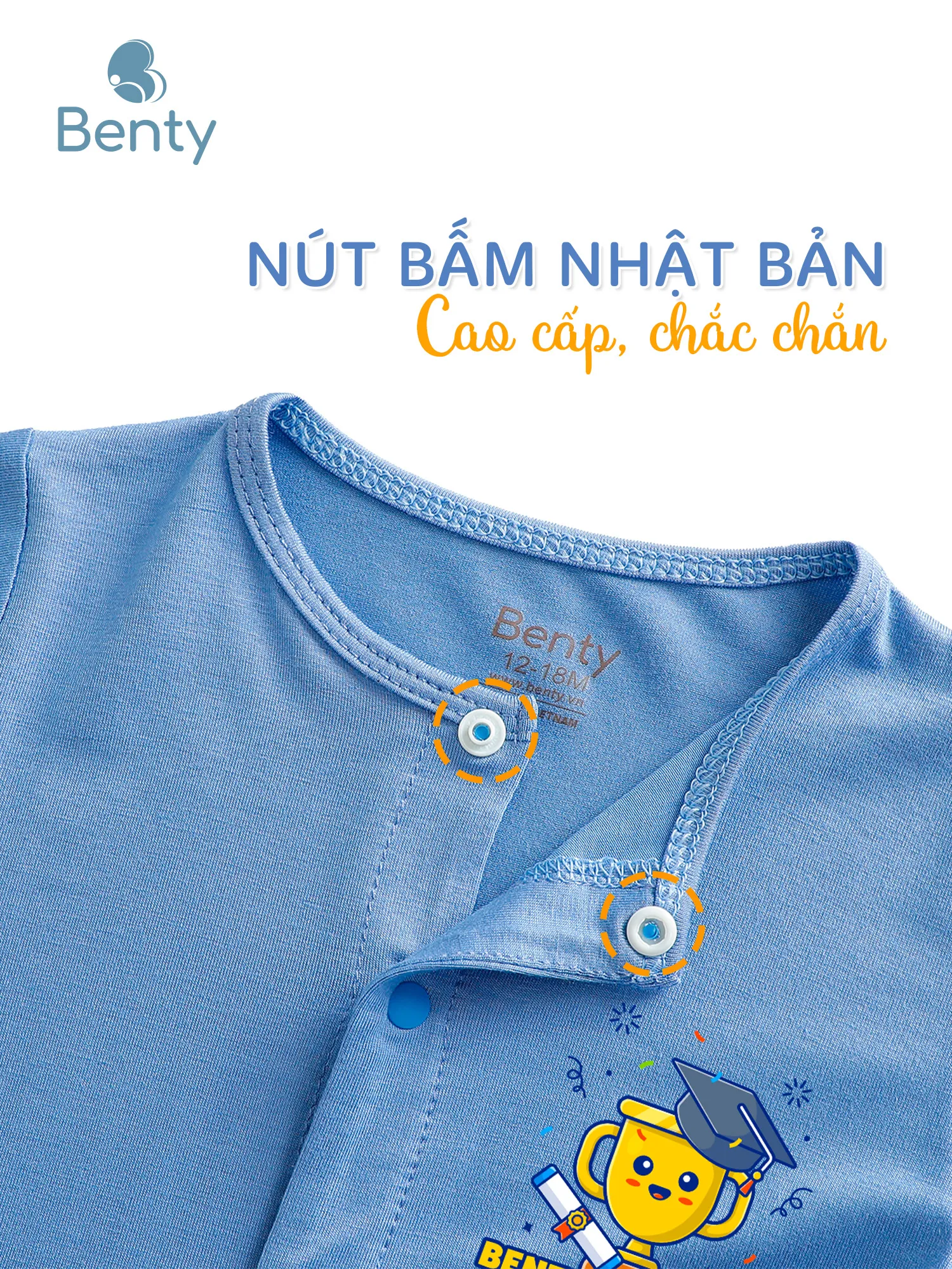 Body cộc tay cài giữa BT118 in hình champion BENTY cưng xỉu