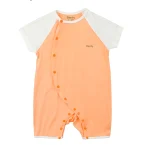 BENTY basic color-block short-sleeved bodysuit with side snap closure