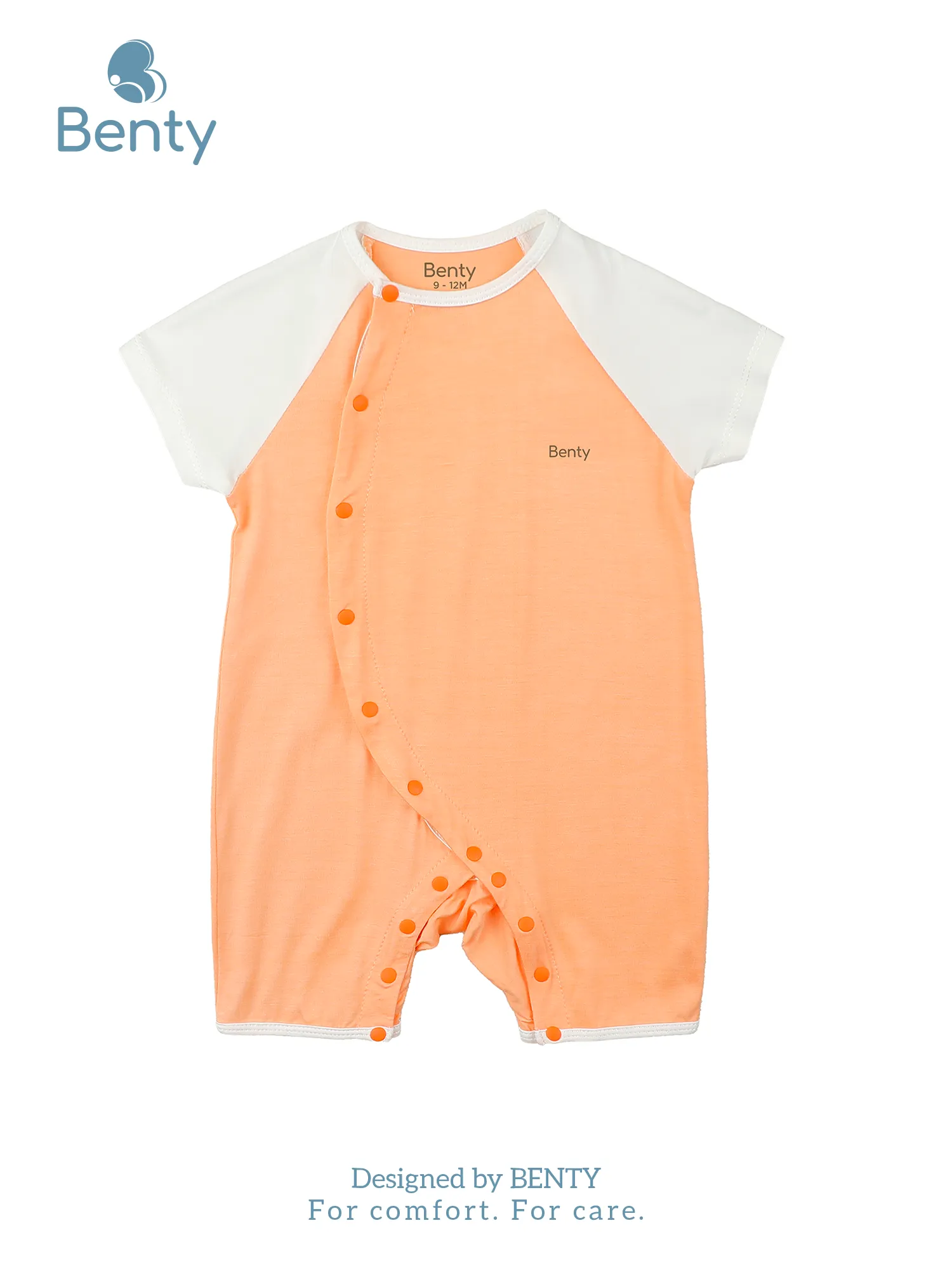 BENTY basic color-block short-sleeved bodysuit with side snap closure