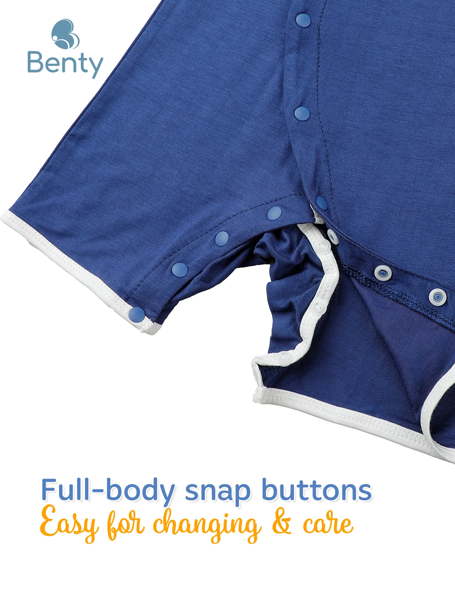 BENTY basic color-block short-sleeved bodysuit with side snap closure