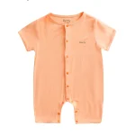 BENTY soft short-sleeved bodysuit with center snaps, skin-safe