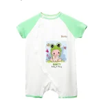 BENTY BT043 short-sleeved bodysuit with side snap closure, printed the cartoon frog