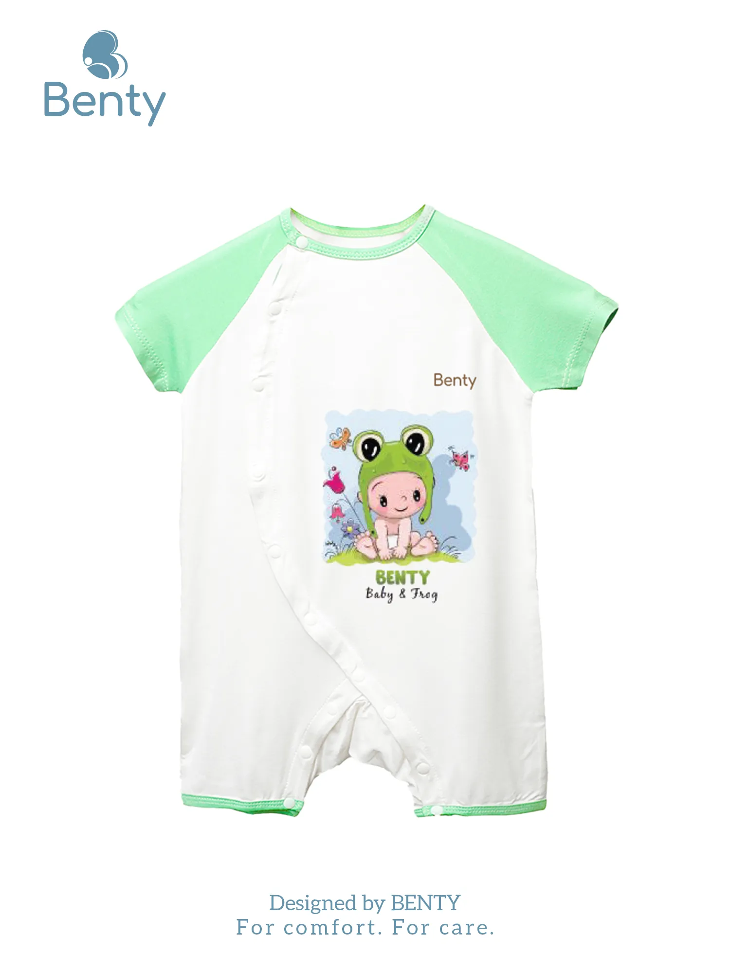 Body cộc cài lệch BT043 in hình chú bé ếch hoạt hình BENTY