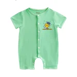 BENTY BT118 champion print short-sleeved bodysuit with center snap closure