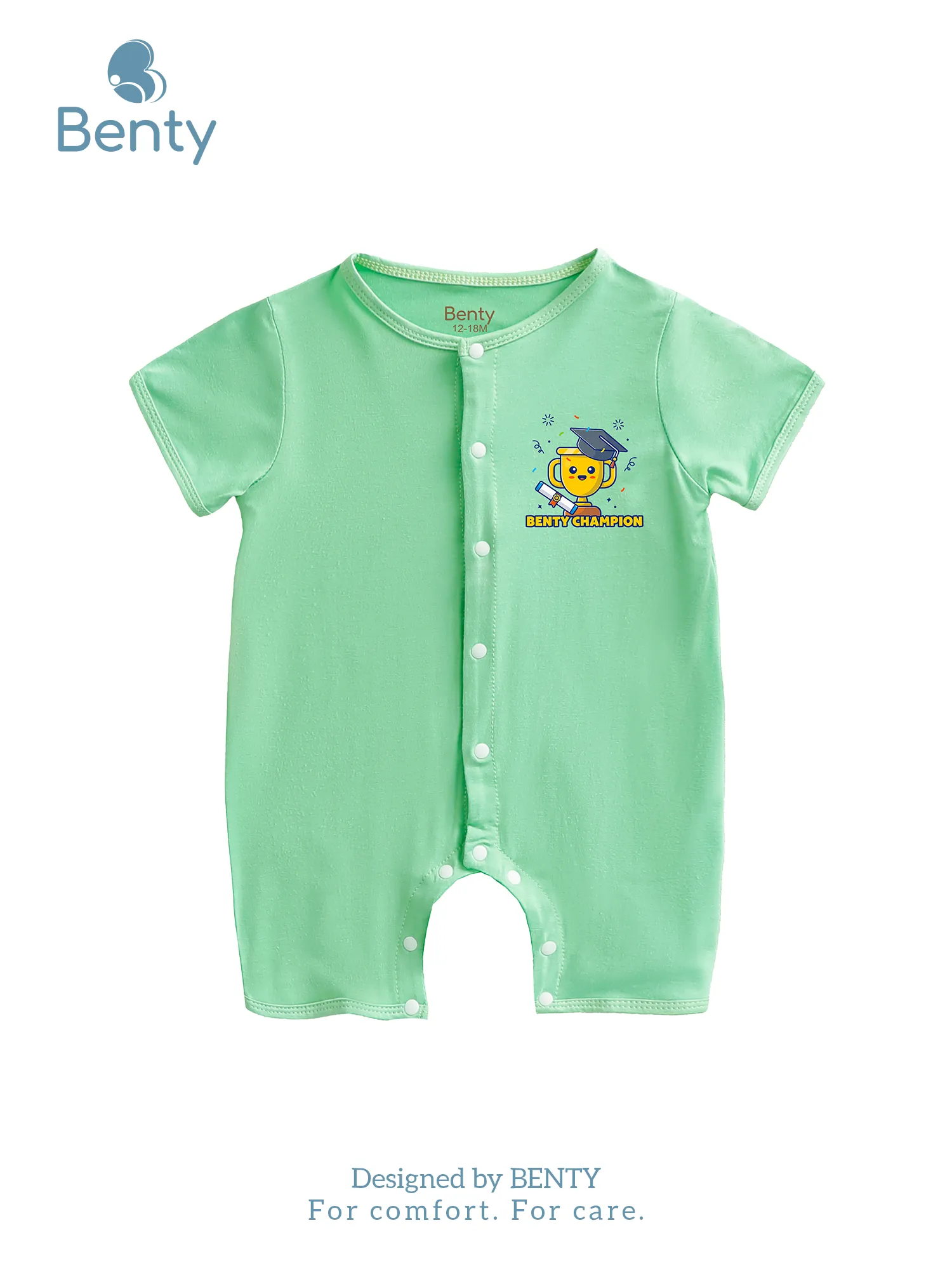 Body cộc tay cài giữa BT118 in hình champion BENTY cưng xỉu