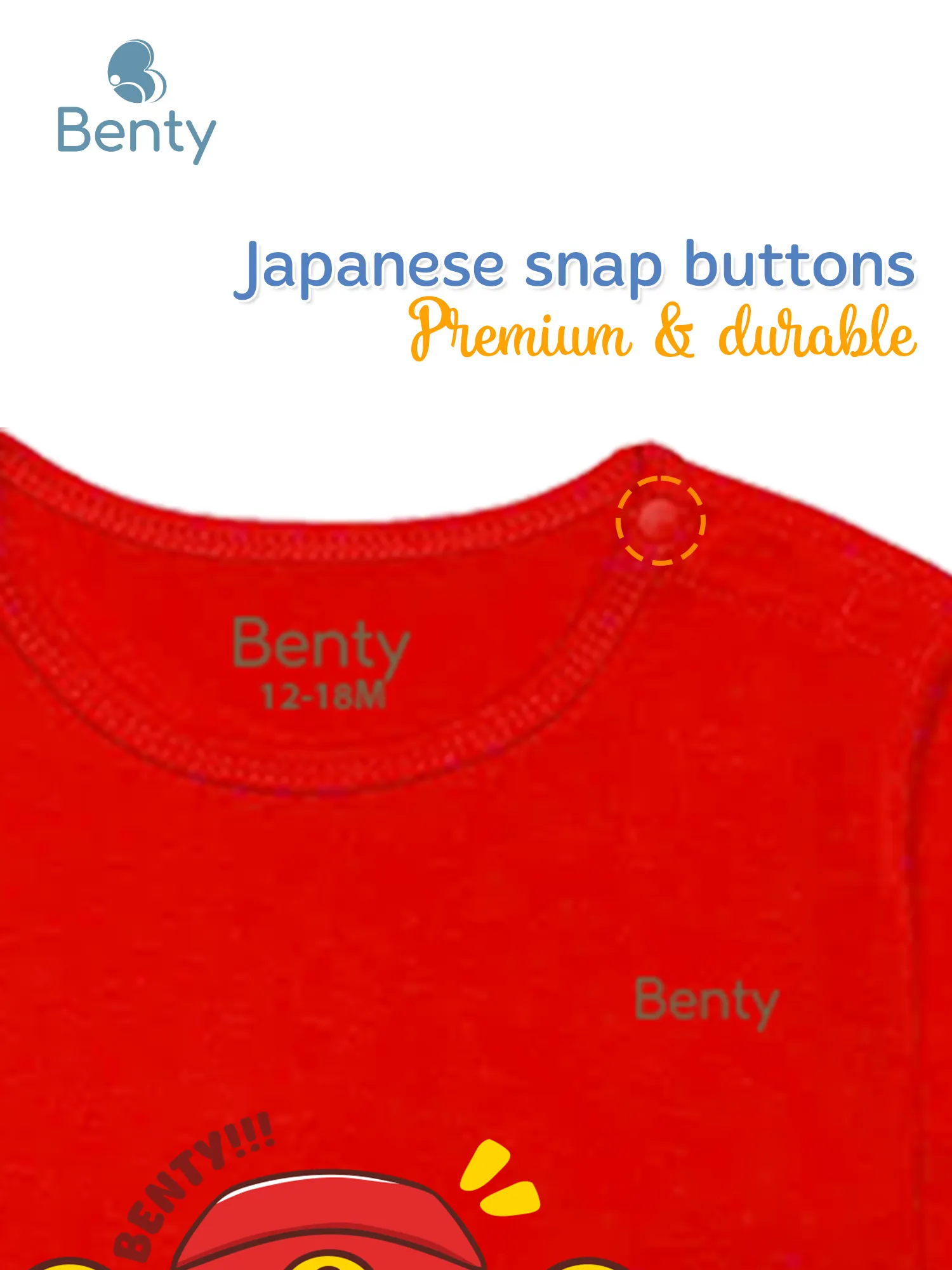 BENTY BT059 long-sleeve shoulder-buttoned baby outfit