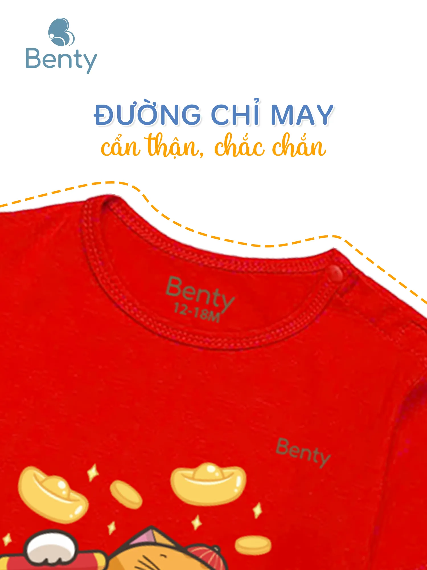 Bộ cộc cài vai Tết 2026 BENTY in BT058, chất cao cấp mềm mịn