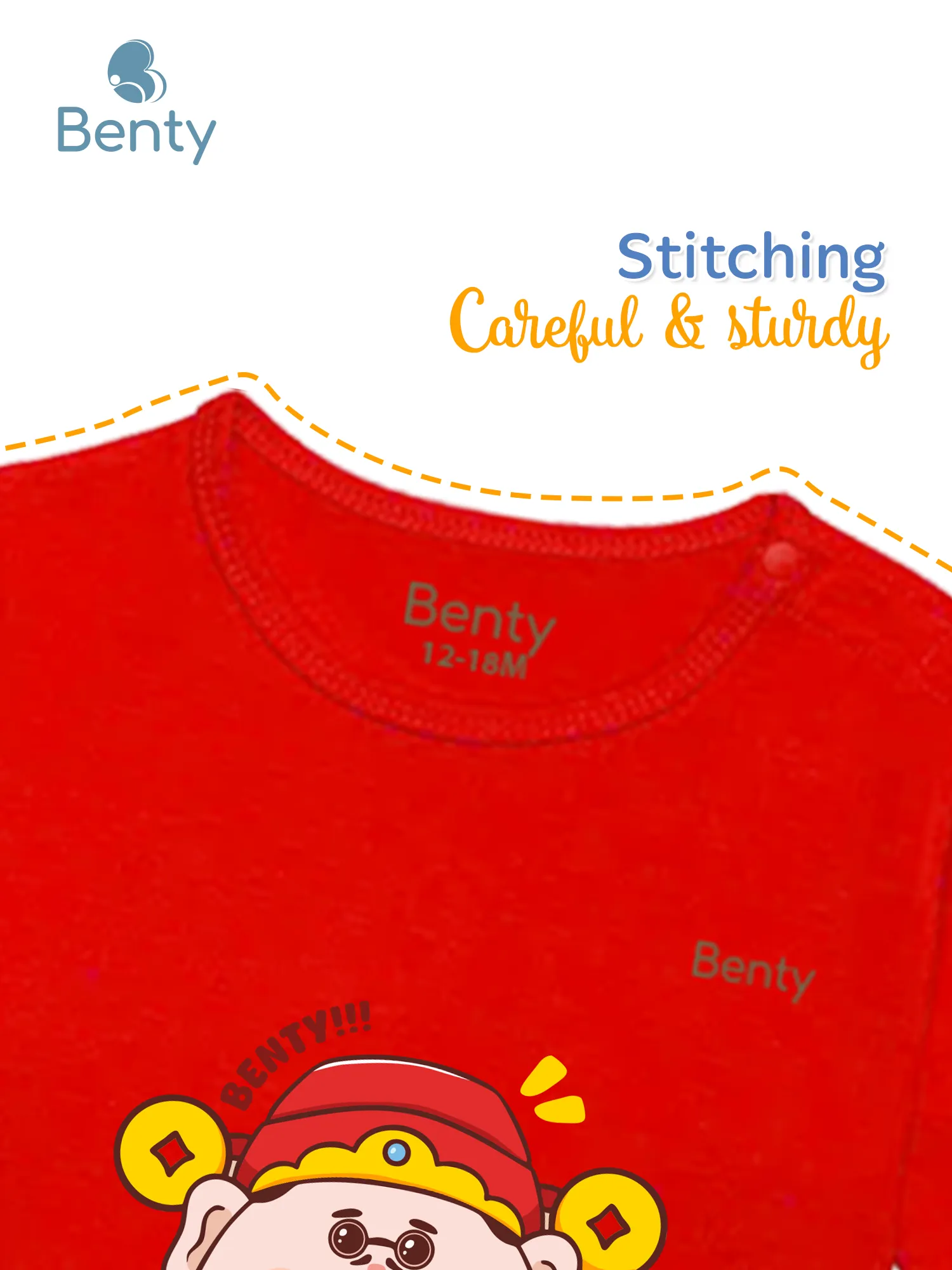 BENTY BT059 long-sleeve shoulder-buttoned baby outfit