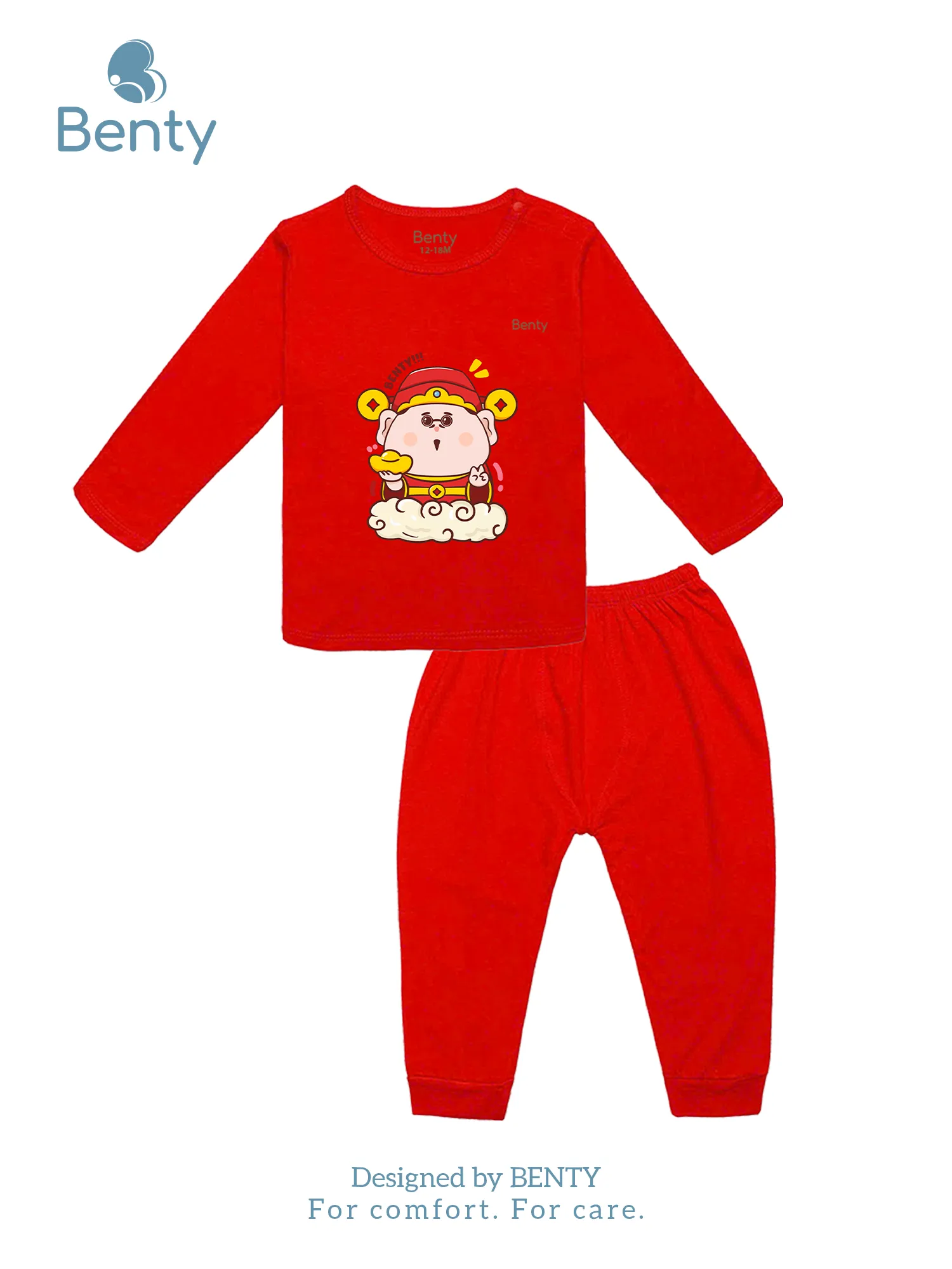 BENTY BT059 long-sleeve shoulder-buttoned baby outfit