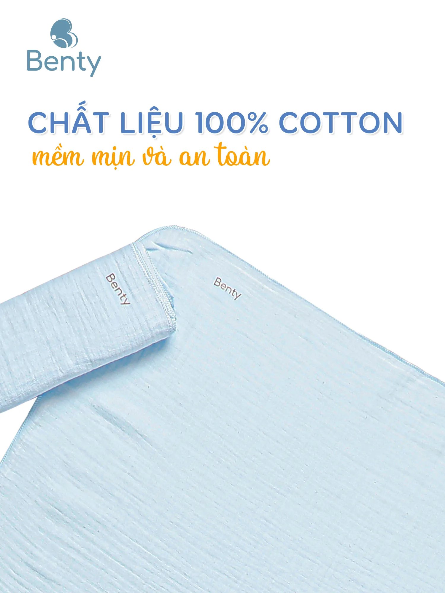 Khăn tắm BENTY thấm hút tốt, combo 2 khăn an toàn cho làn da của bé