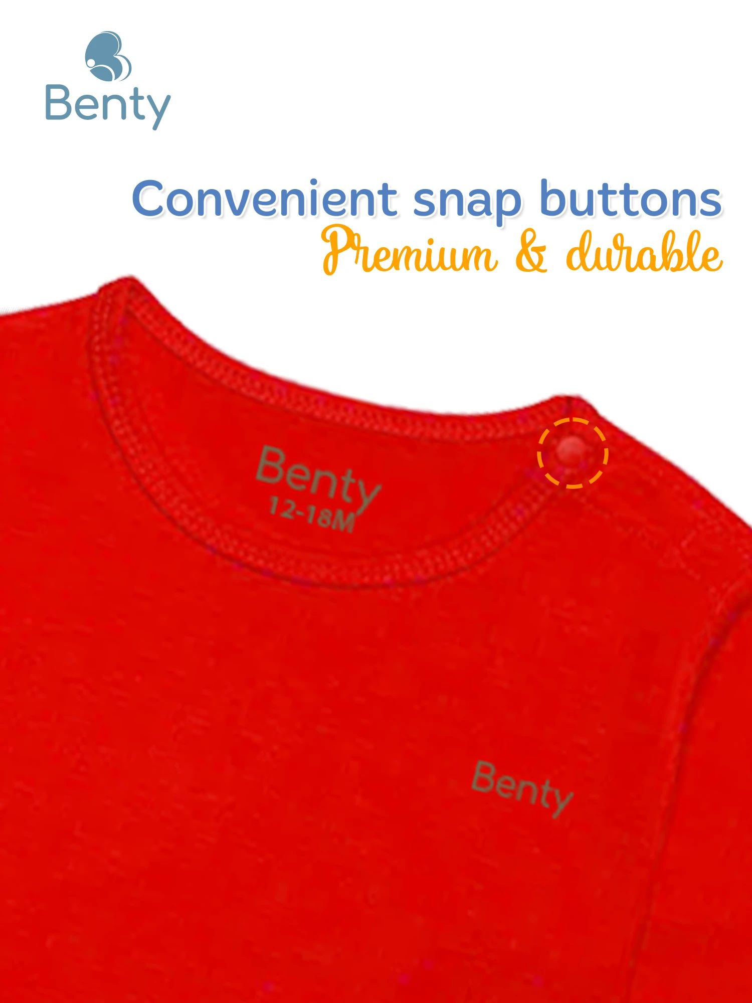 BENTY BT059 long-sleeve shoulder-buttoned baby outfit