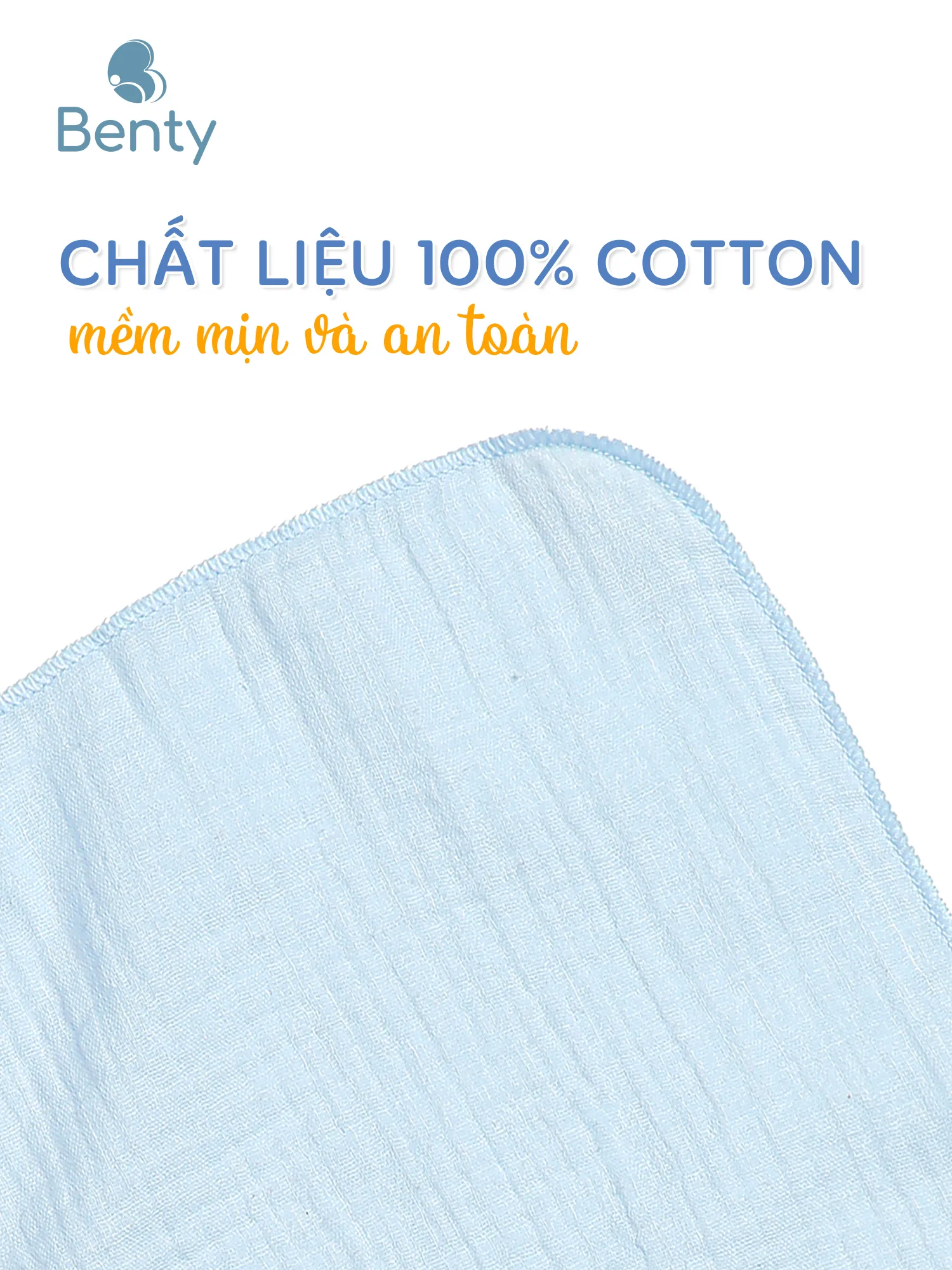 Khăn sữa Benty combo 5 khăn an toàn, thấm hút tốt cho trẻ sơ sinh