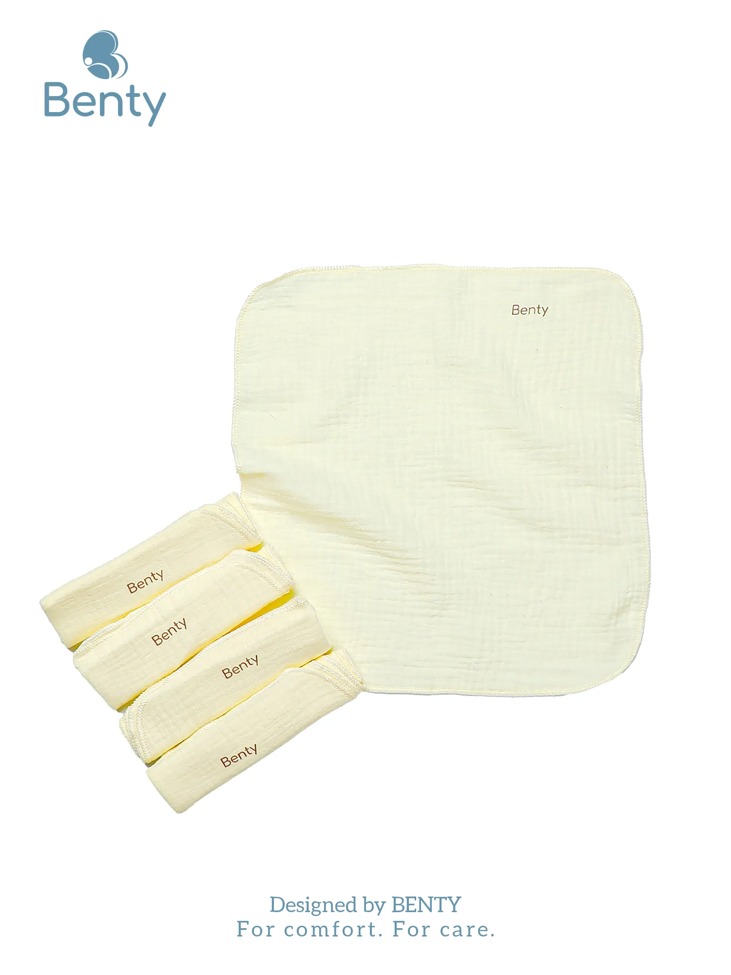 Khăn sữa Benty combo 5 khăn an toàn, thấm hút tốt cho trẻ sơ sinh