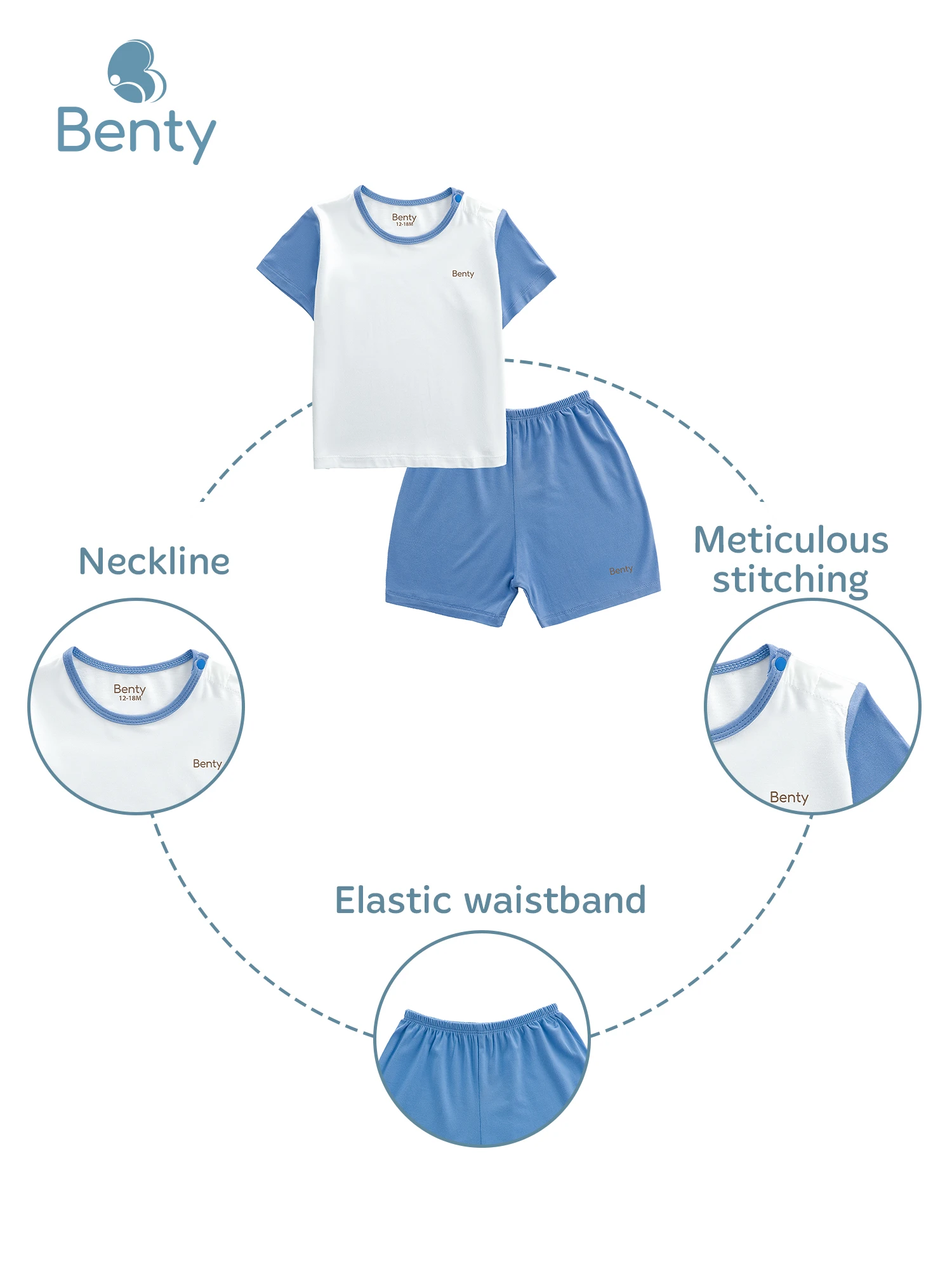 BENTY short sleeve outfit with contrast sleeves soft